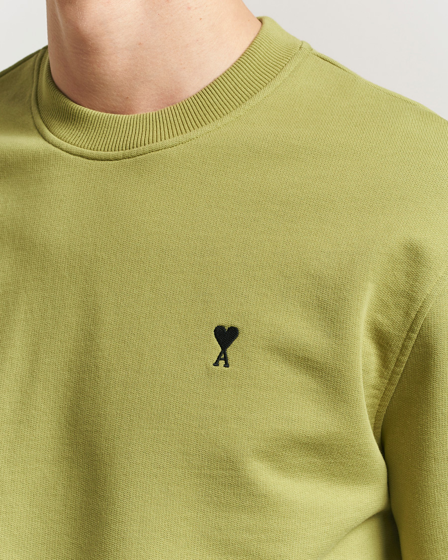 Men | Sweaters & Knitwear | AMI | Contrast Heart Logo Sweatshirt Matcha