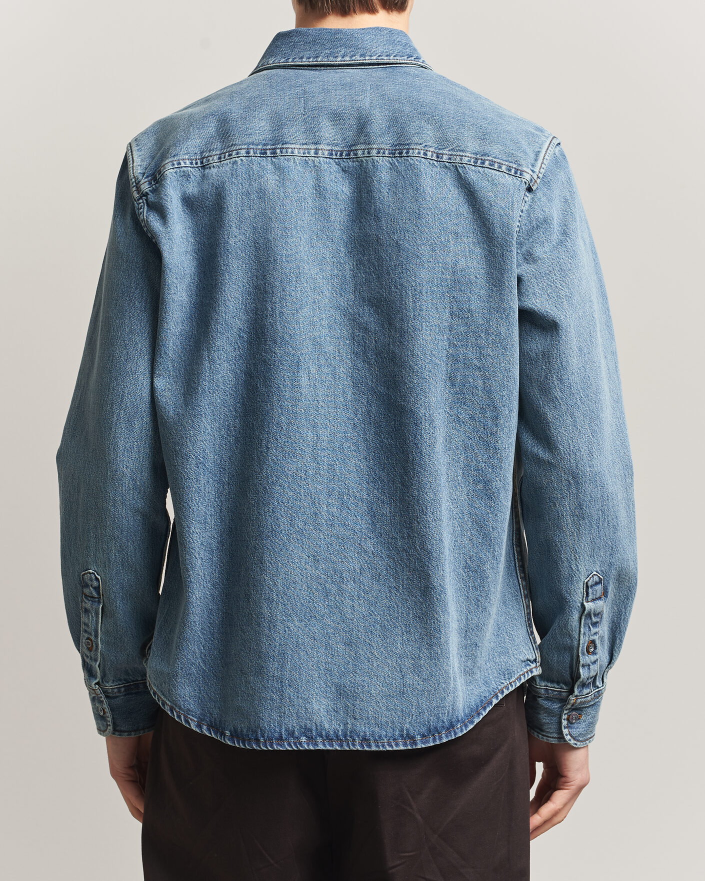 Men | Shirts | AMI | Denim Overshirt Used Blue