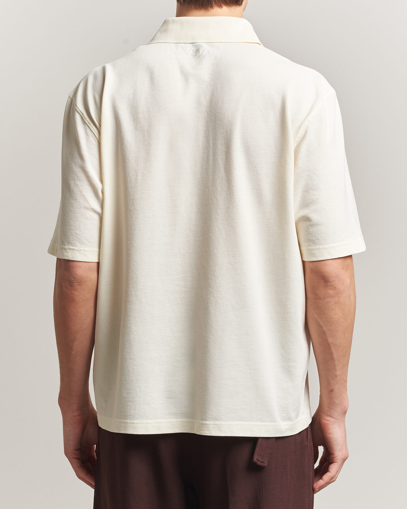 Men | Polo Shirts | AMI | Knitted Heart Logo Polo Creme