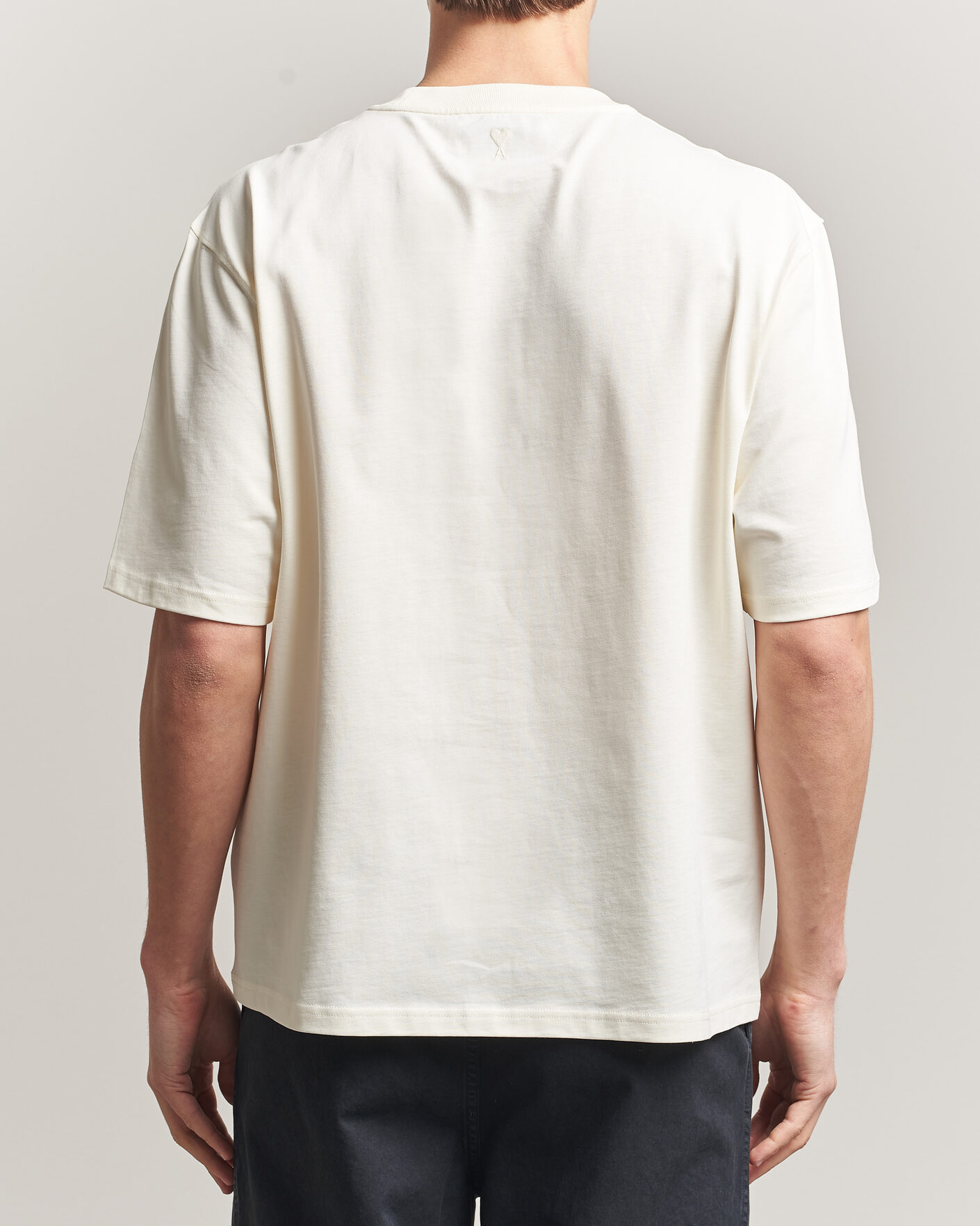 Men | T-Shirts | AMI | Boxy Fit Printed T-Shirt Creme
