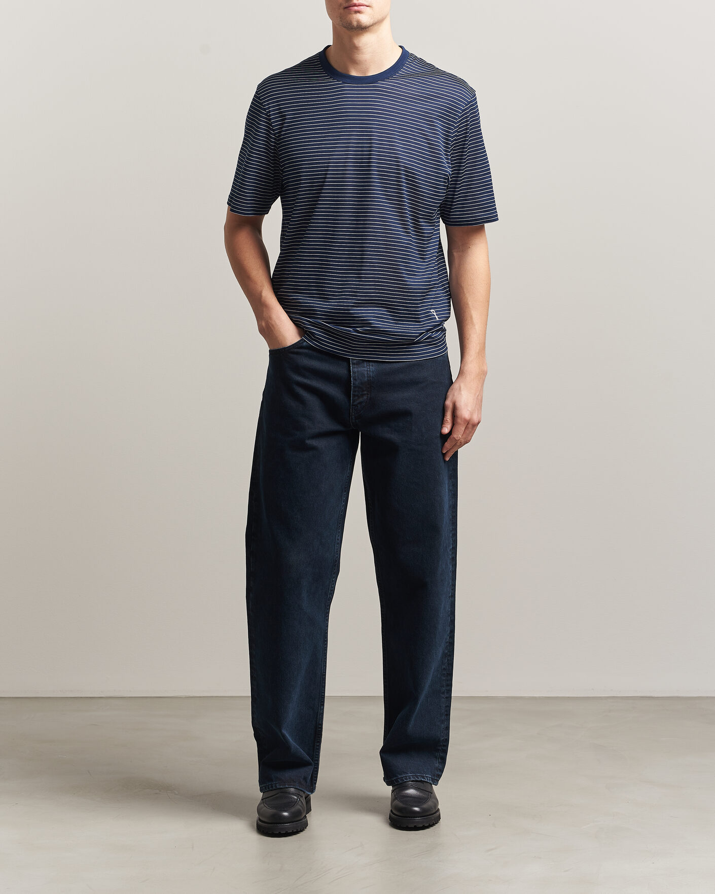 Men | T-Shirts | AMI | Striped T-Shirt Navy/White