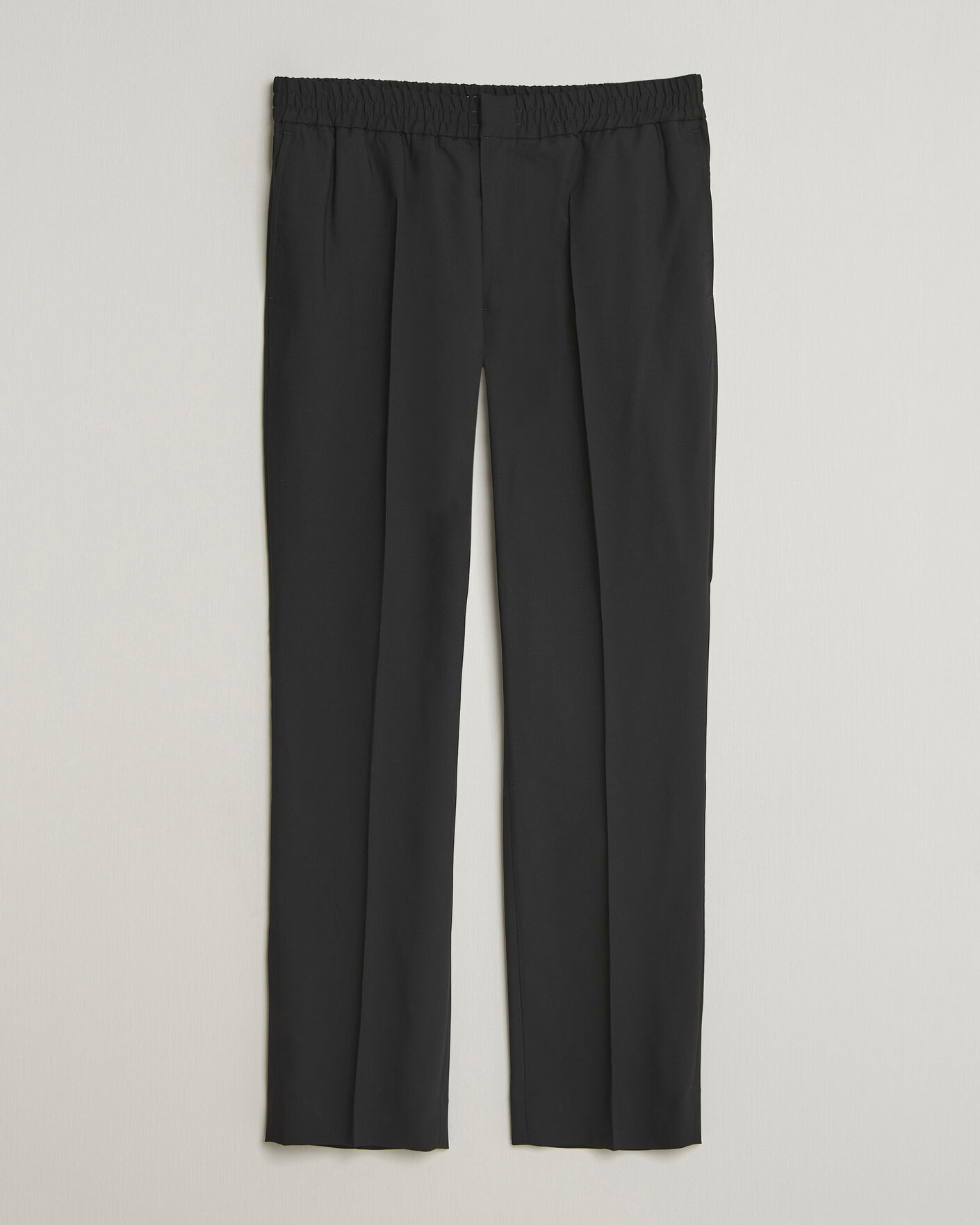 Men | Trousers | AMI | Wool Drawstring Trousers Black