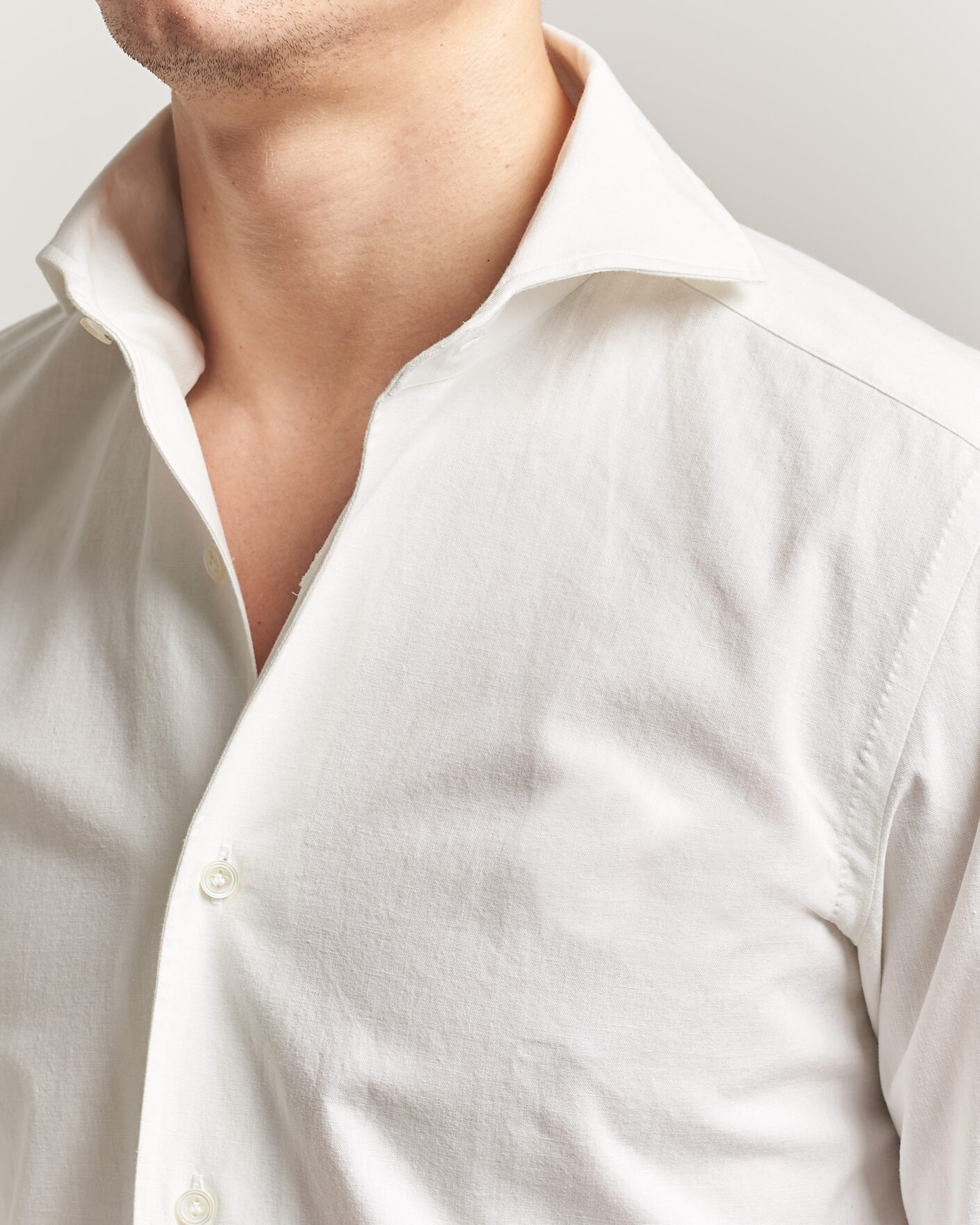 Men | Shirts | 100Hands | Washed Japanese Denim Shirt Off White