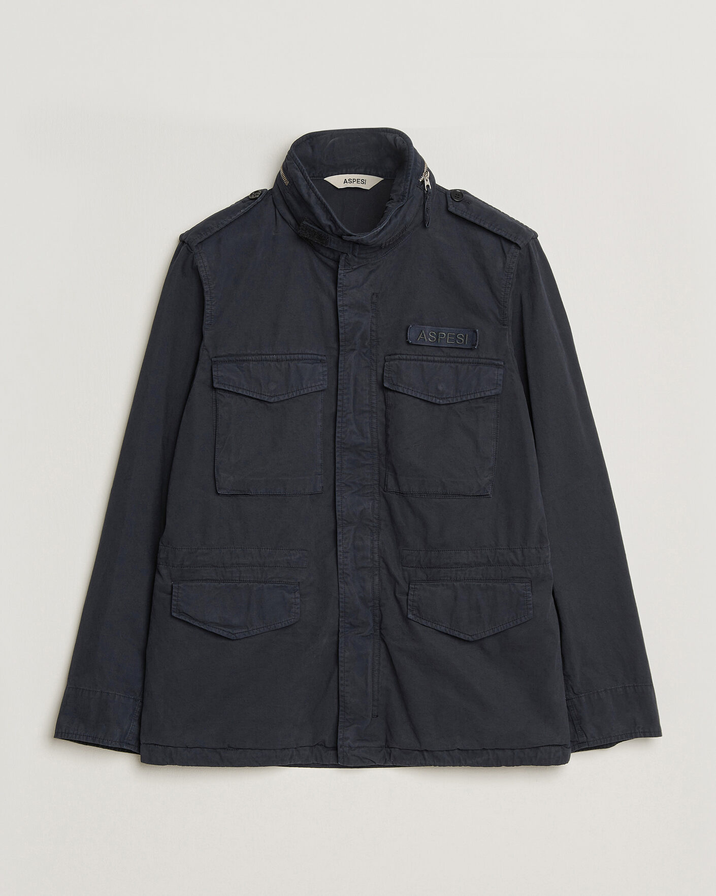 Men | Coats & Jackets | Aspesi | Washed Cotton Field Jacket Navy