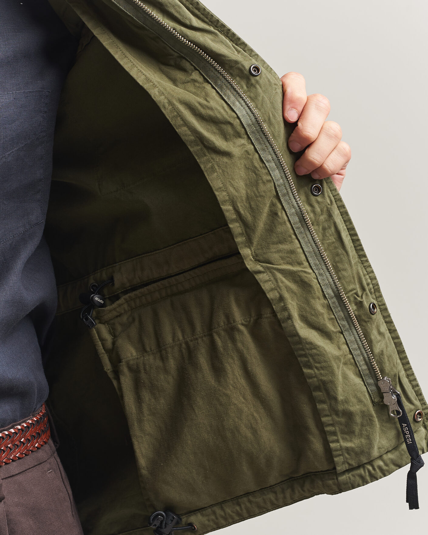 Men | Coats & Jackets | Aspesi | Washed Cotton Field Jacket Military