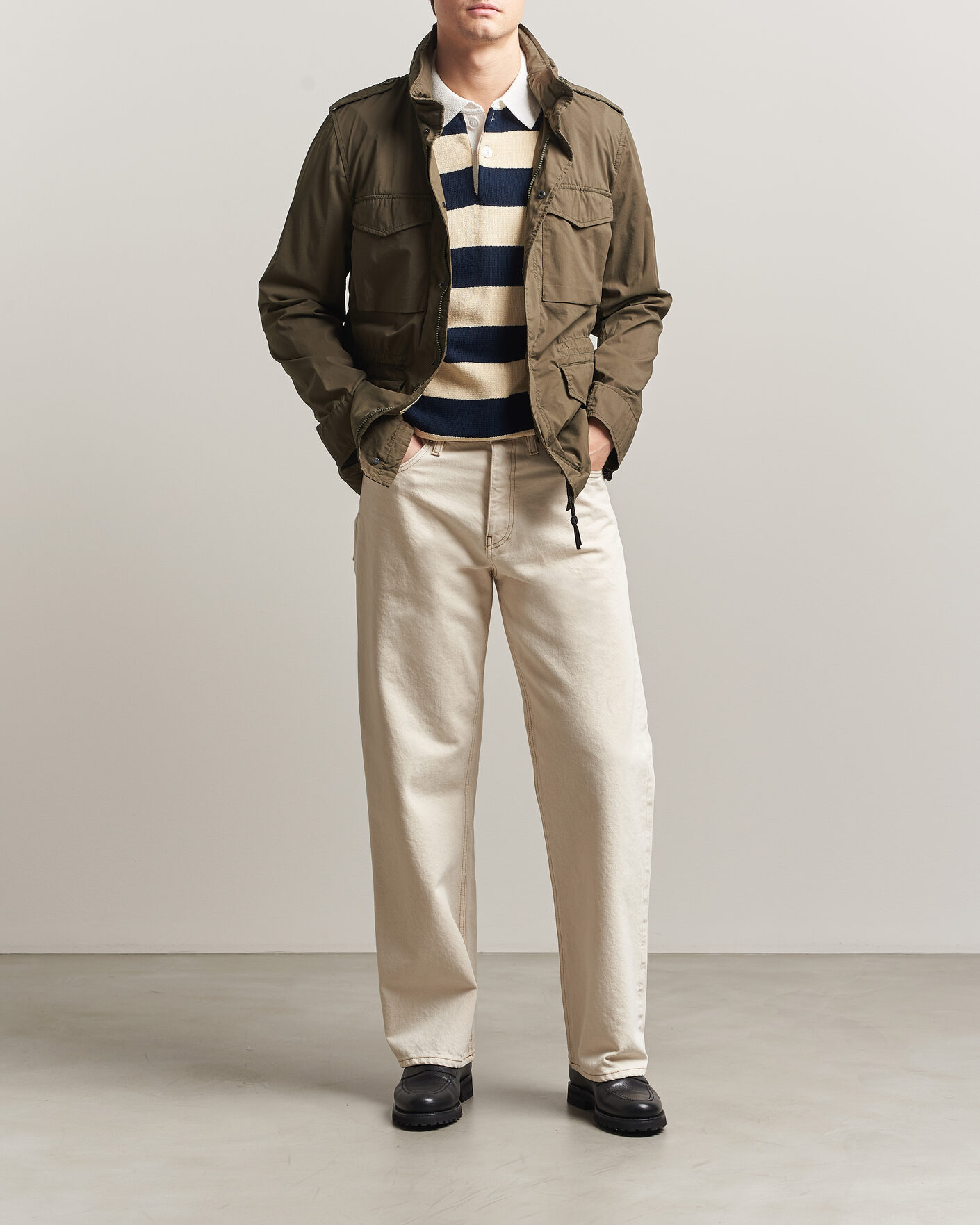 Men | Coats & Jackets | Aspesi | Lightweight Cotton Field Jacket Military