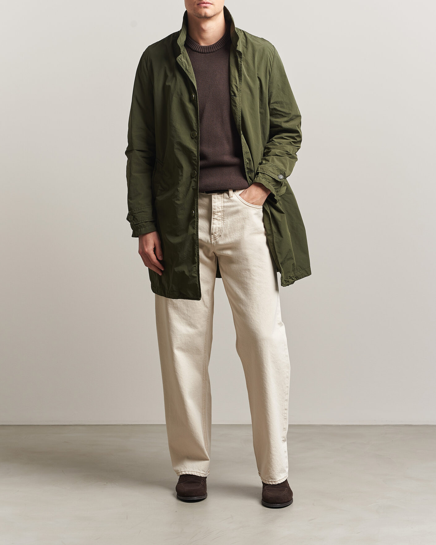 Men | Coats & Jackets | Aspesi | Garment Dyed Lemon Coat Military