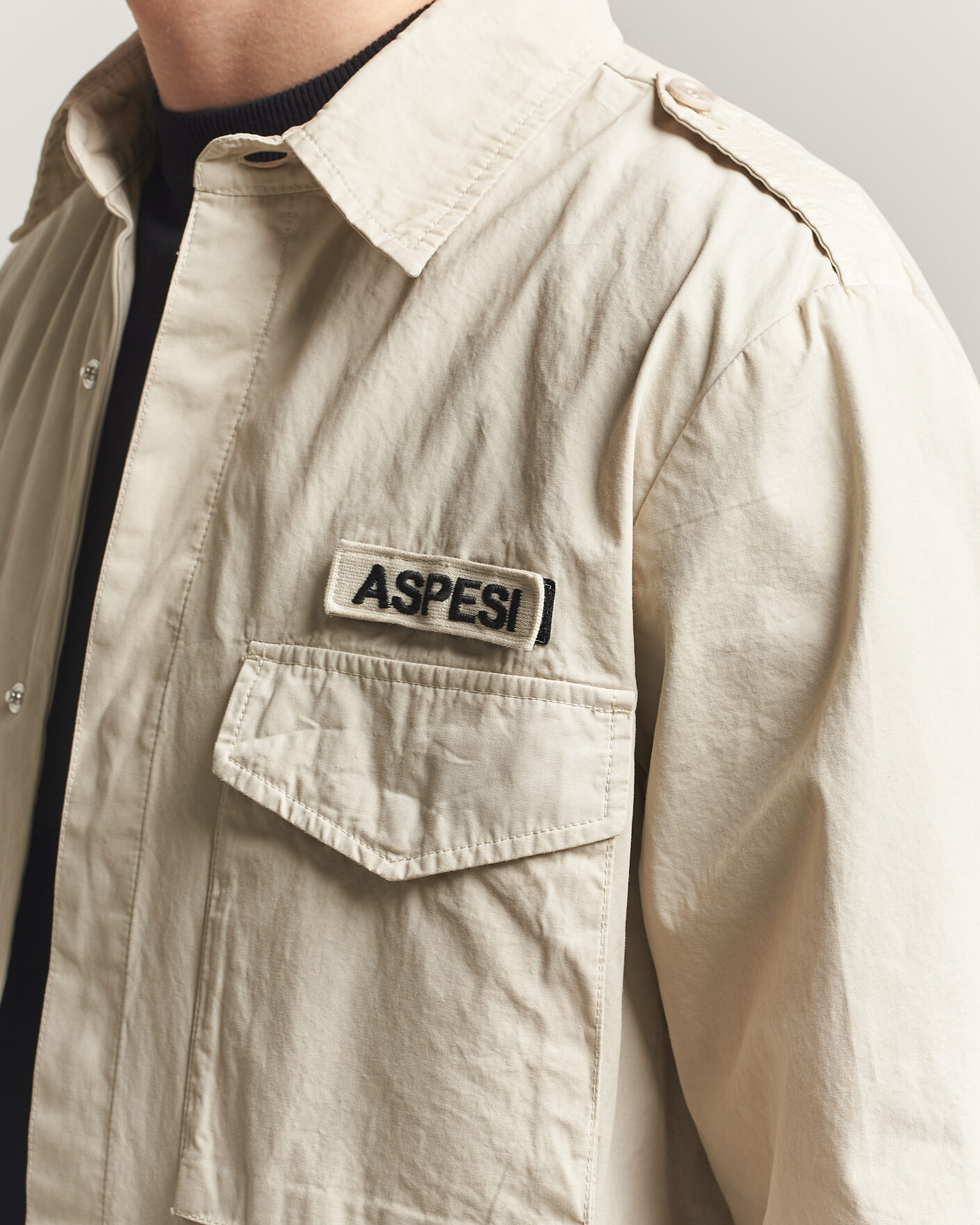 Men | Coats & Jackets | Aspesi | Cotton Field Shirt Sand