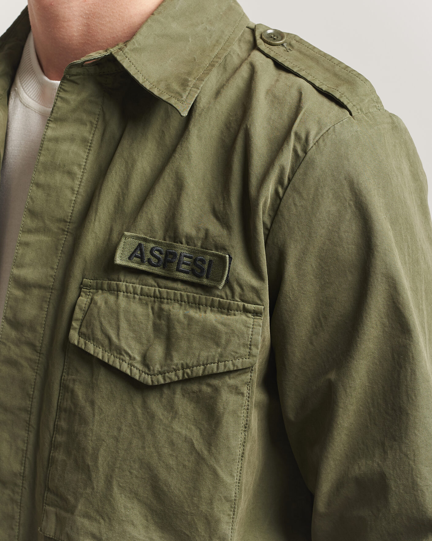 Men | Coats & Jackets | Aspesi | Cotton Field Shirt Olive