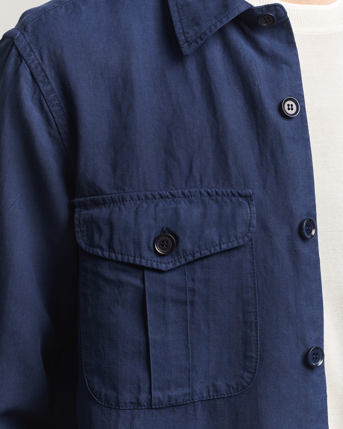 Men | Shirts | Aspesi | Double Pocket Overshirt Navy