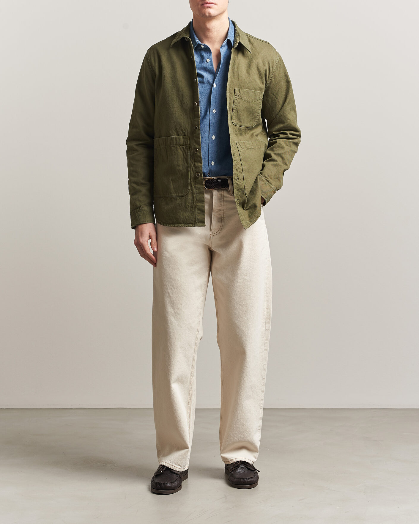 Men | Coats & Jackets | Aspesi | Garment Dyed Utility Shirt Military