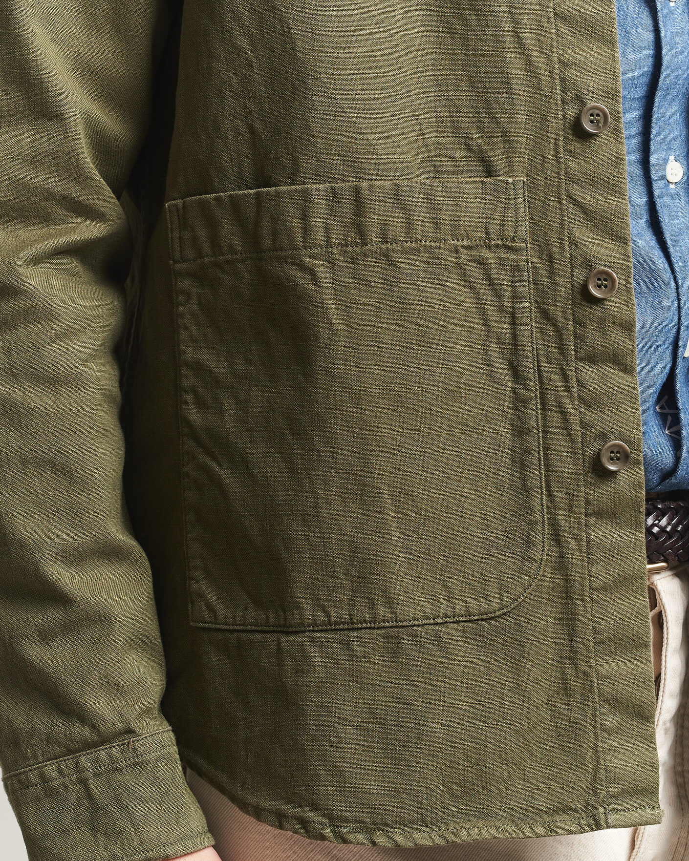 Men | Coats & Jackets | Aspesi | Garment Dyed Utility Shirt Military
