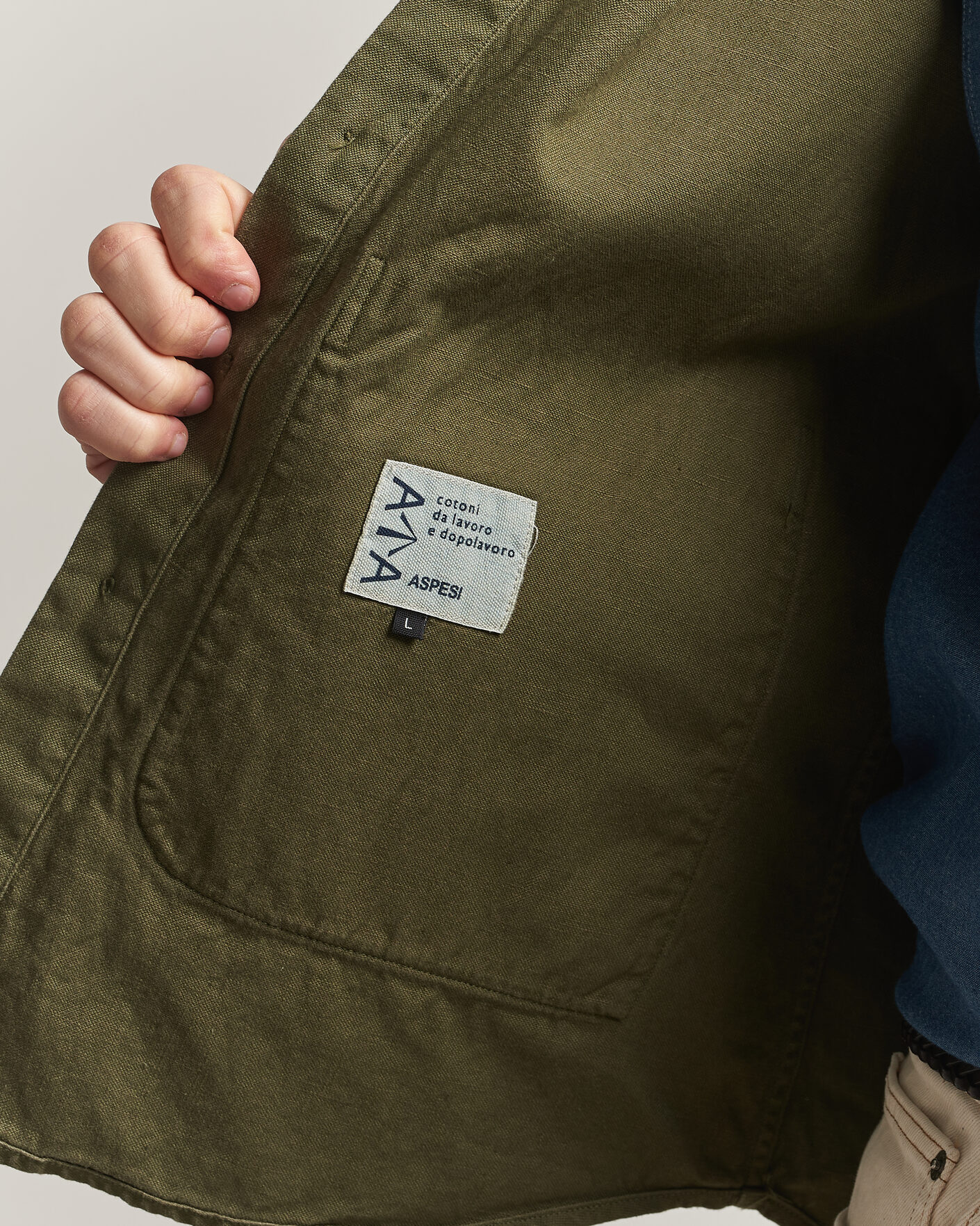 Men | Coats & Jackets | Aspesi | Garment Dyed Utility Shirt Military