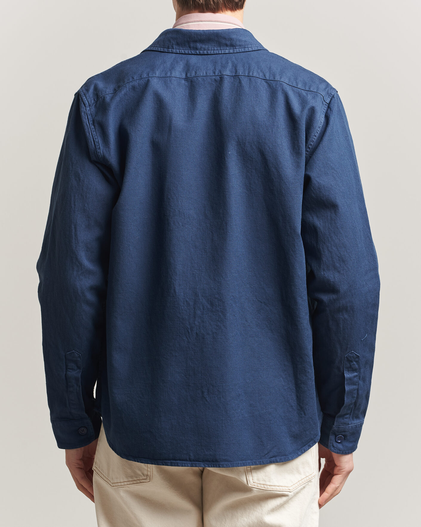 Men | Coats & Jackets | Aspesi | Garment Dyed Utility Shirt Dark Blue