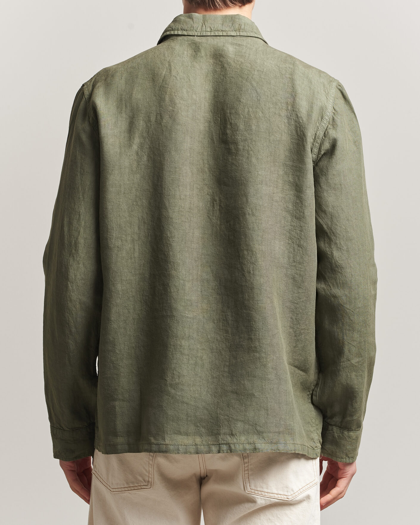 Men | Coats & Jackets | Aspesi | Linen Overshirt Military