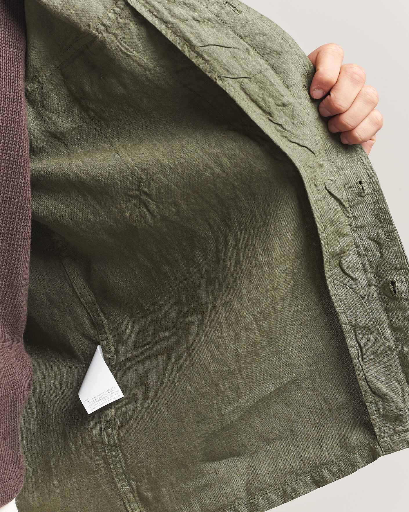 Men | Coats & Jackets | Aspesi | Linen Overshirt Military