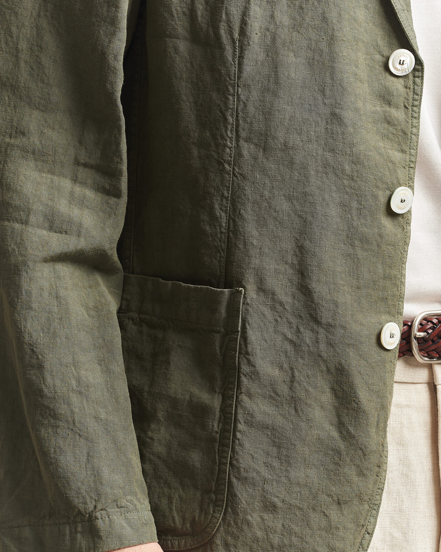 Men | Blazers | Aspesi | Samuraki Linen Blazer Military