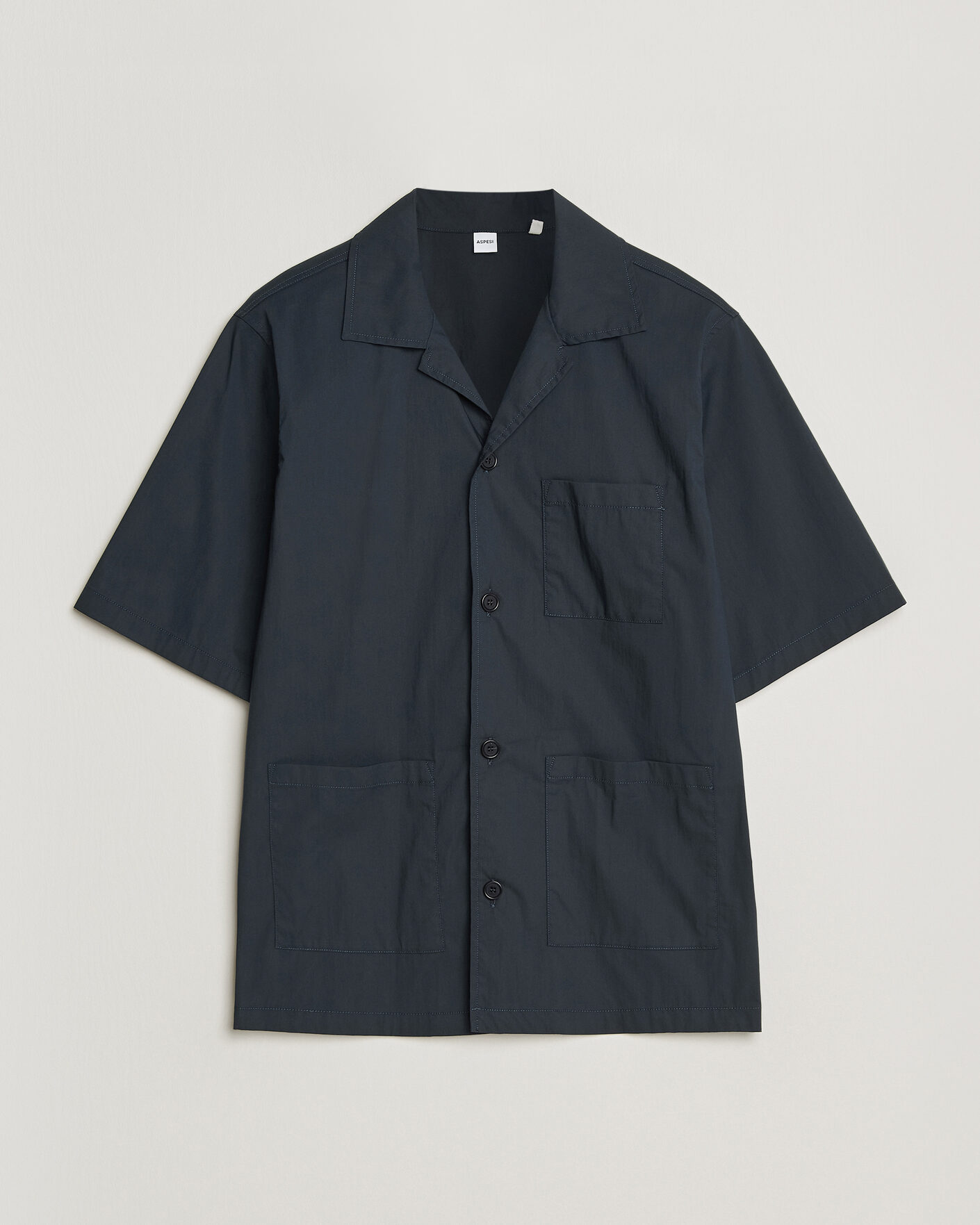 Men | Shirts | Aspesi | Ago Short Sleeve Shirt Navy