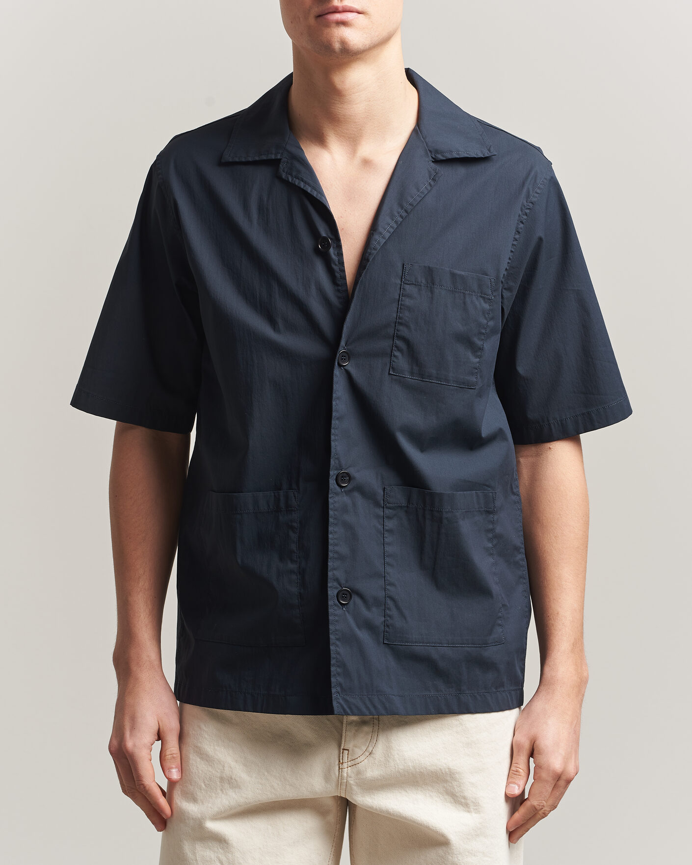 Men | Shirts | Aspesi | Ago Short Sleeve Shirt Navy