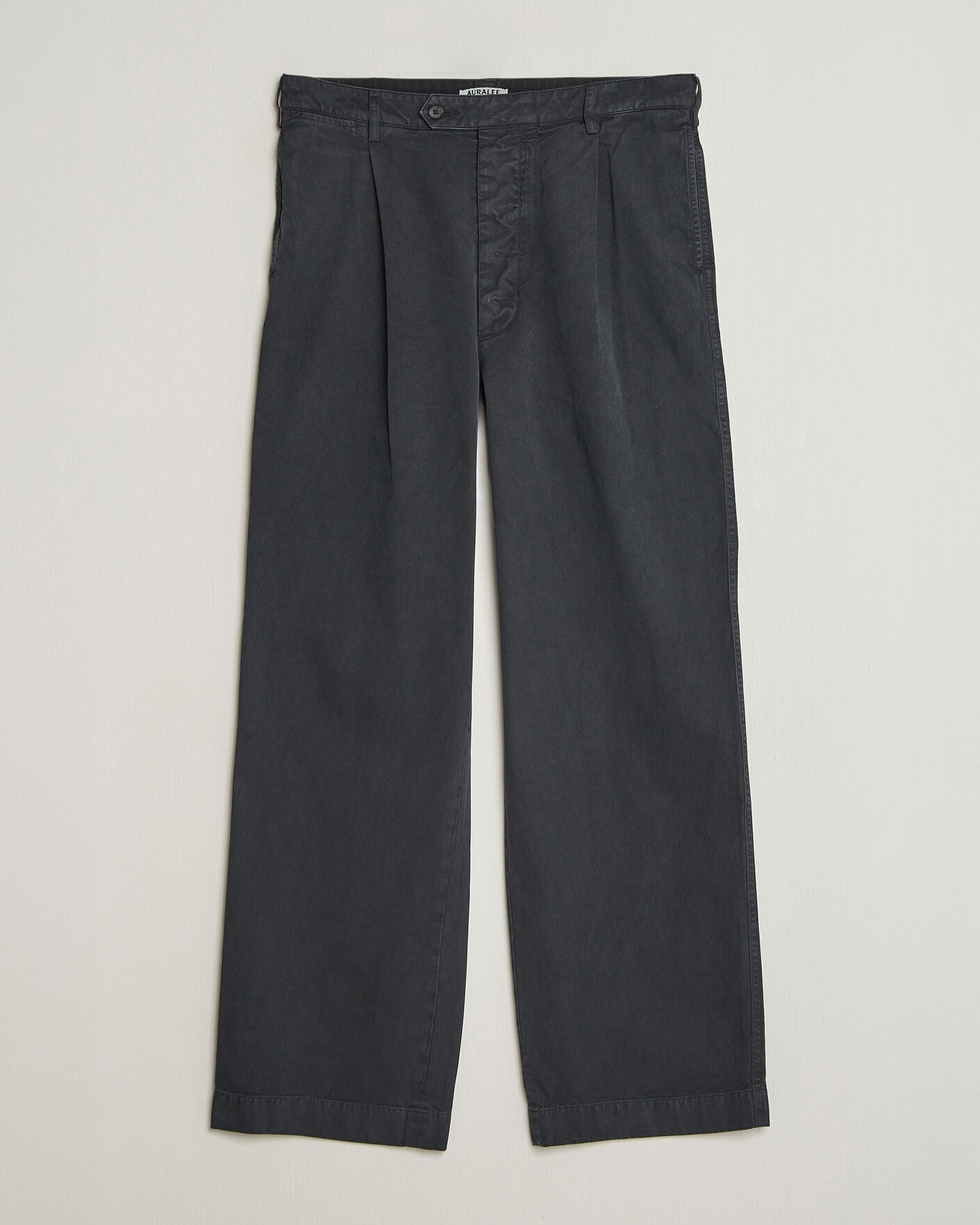 Auralee Garment Dyed Finx Chinos Black at CareOfCarl.com
