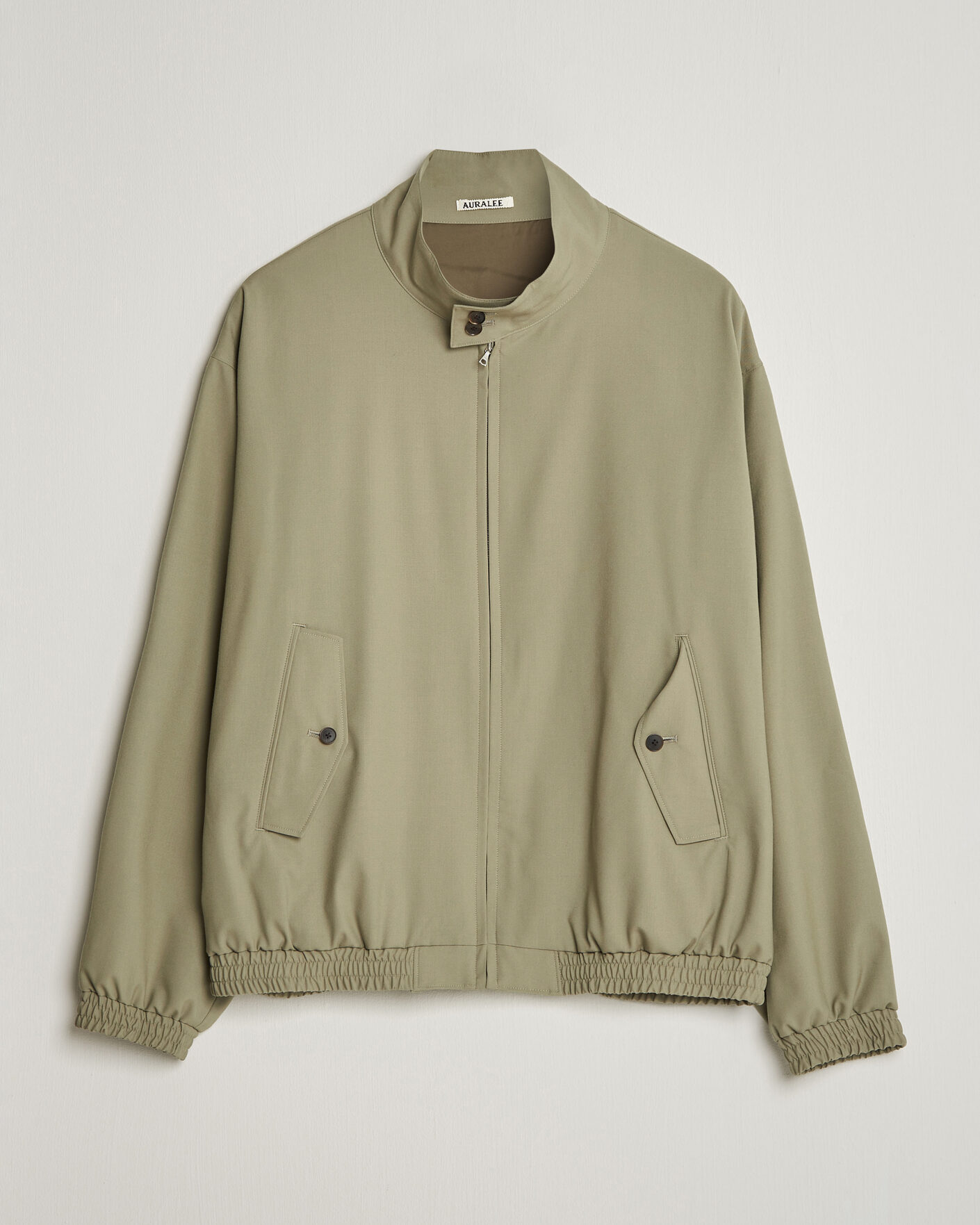 Men | Coats & Jackets | Auralee | Wool Zip Bomber Jacket Light Khaki
