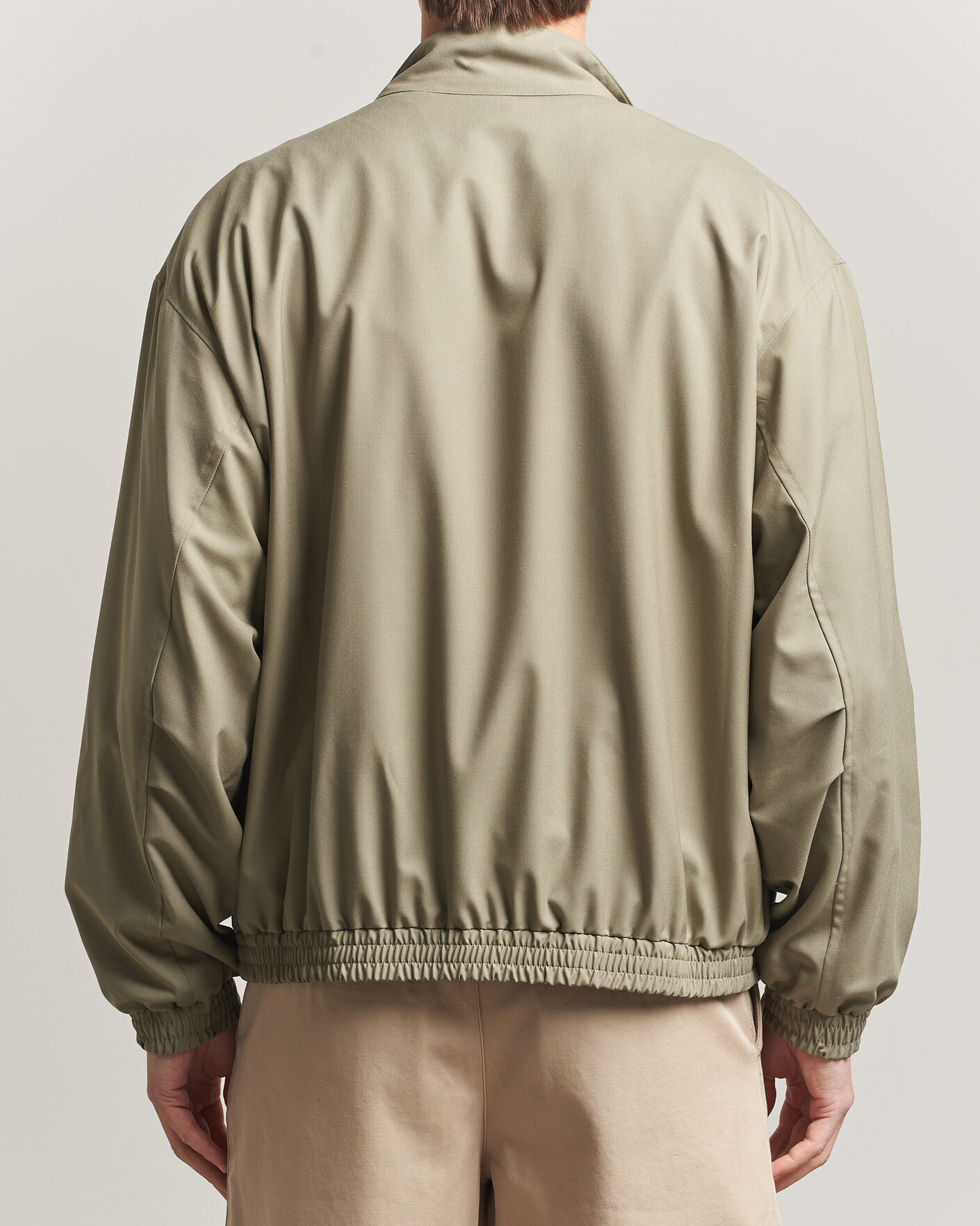 Auralee Wool Zip Bomber Jacket Light Khaki at CareOfCarl.com