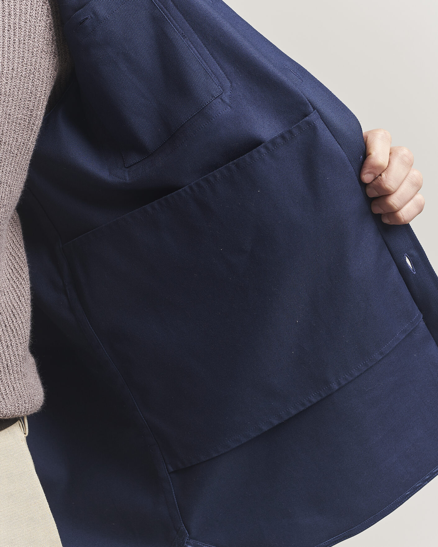 Men | Shirts | Caruso | Twill Cotton Overshirt Navy