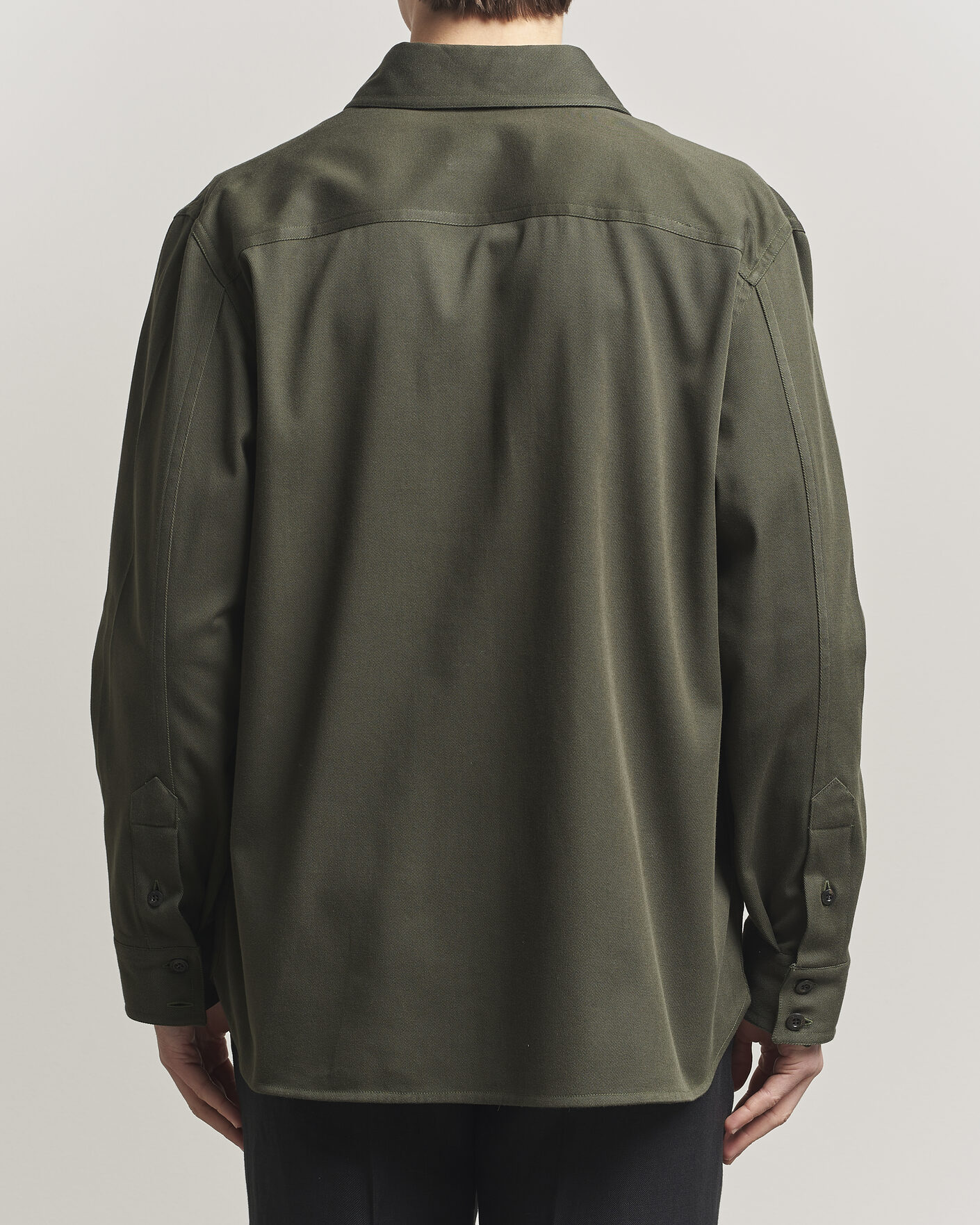 Men | Shirts | Caruso | Twill Cotton Overshirt Dark Green