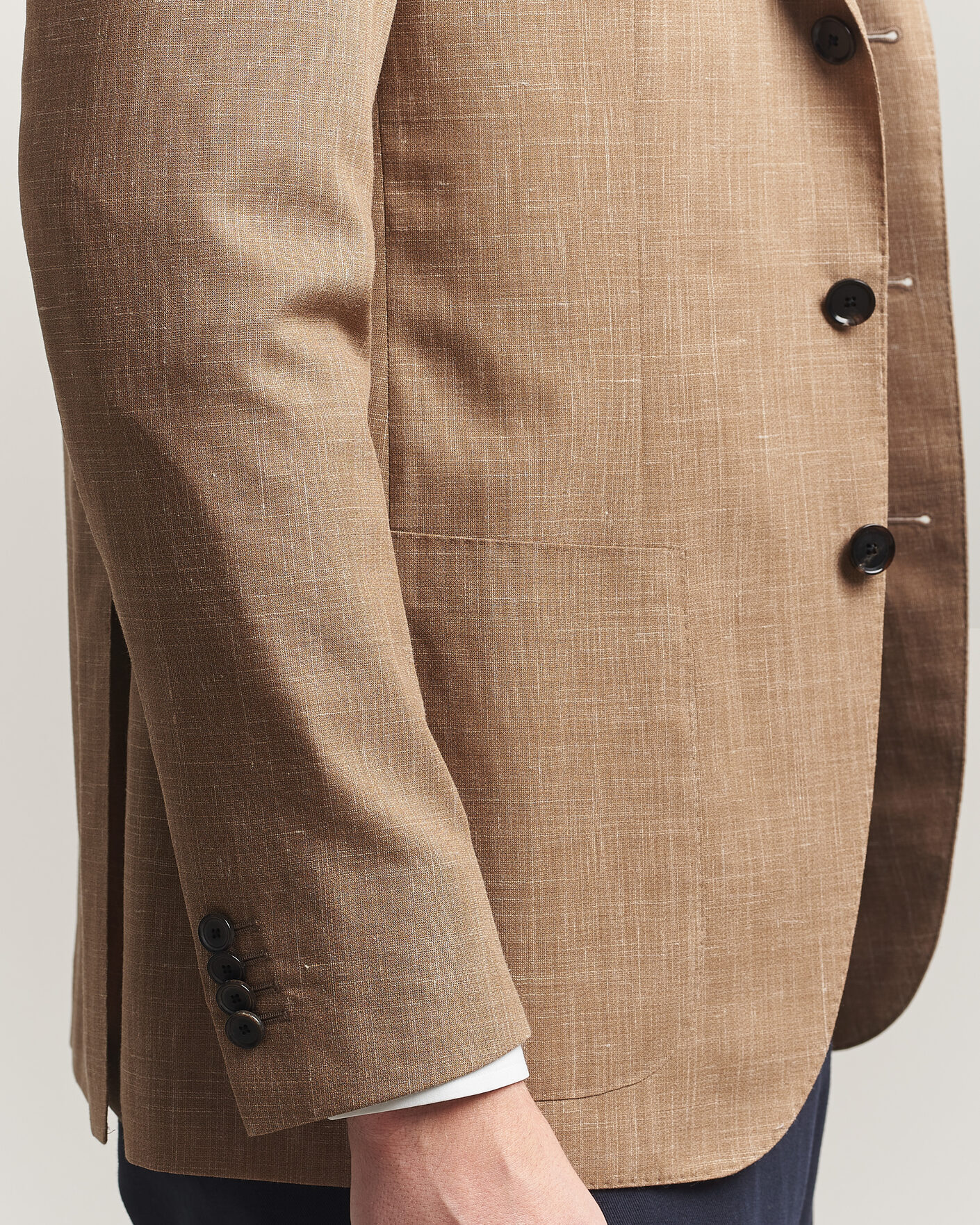 Caruso Aida Wool/Silk Blazer Brown at CareOfCarl.com