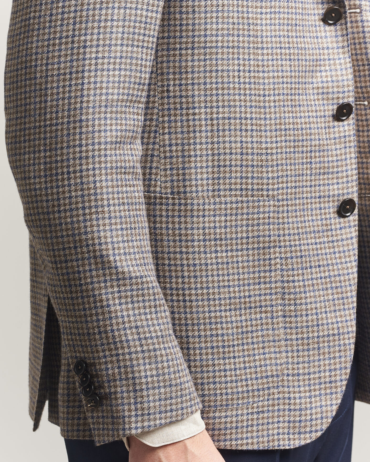 Men | Blazers | Caruso | Aida Linen/Wool Blazer Navy/Grey Check