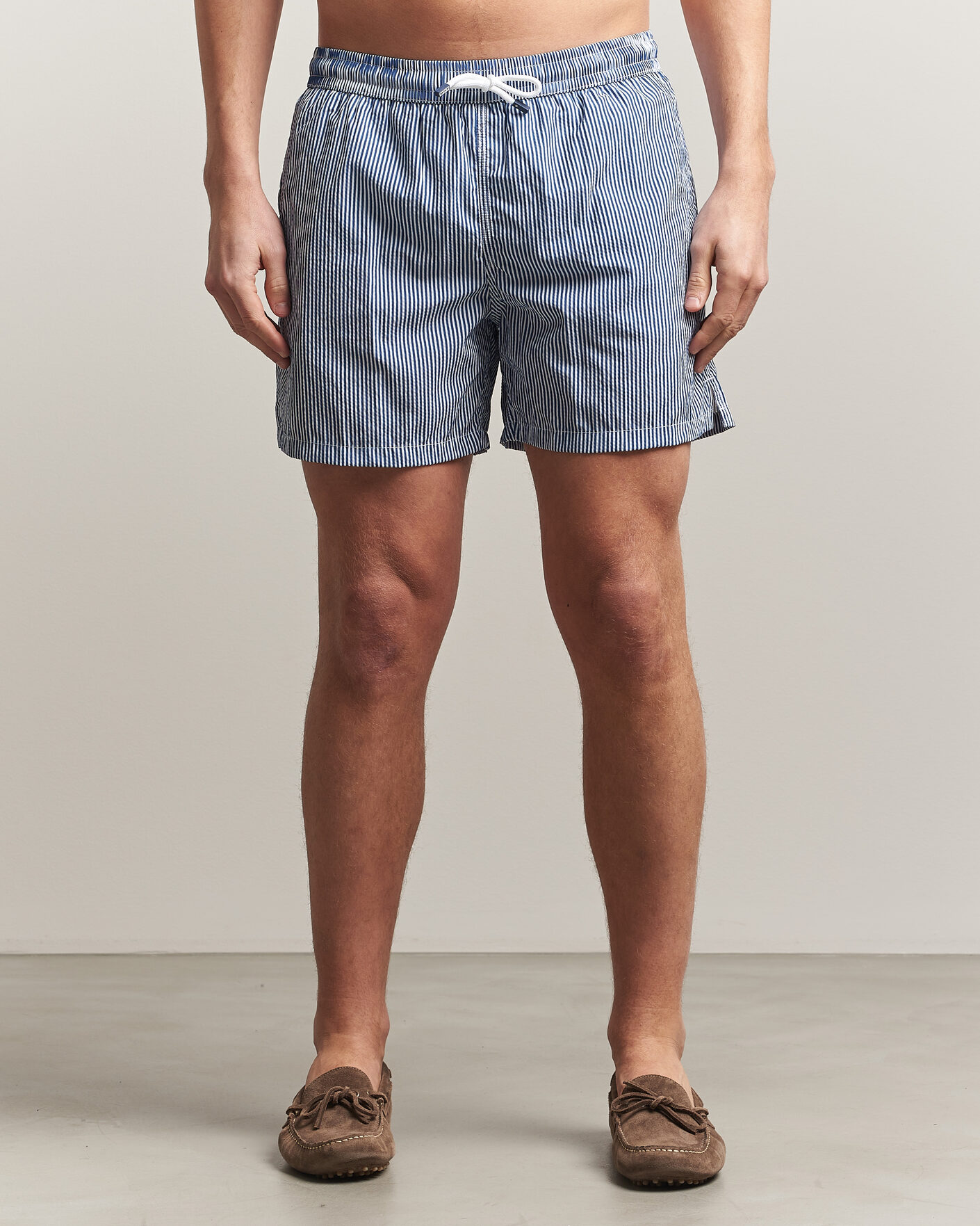 Men | Swimwear | Fedeli | Madeira Swim Trunk Blue Stripes