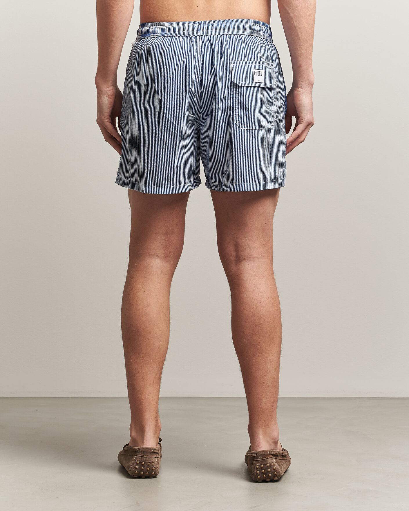 Men | Swimwear | Fedeli | Madeira Swim Trunk Blue Stripes