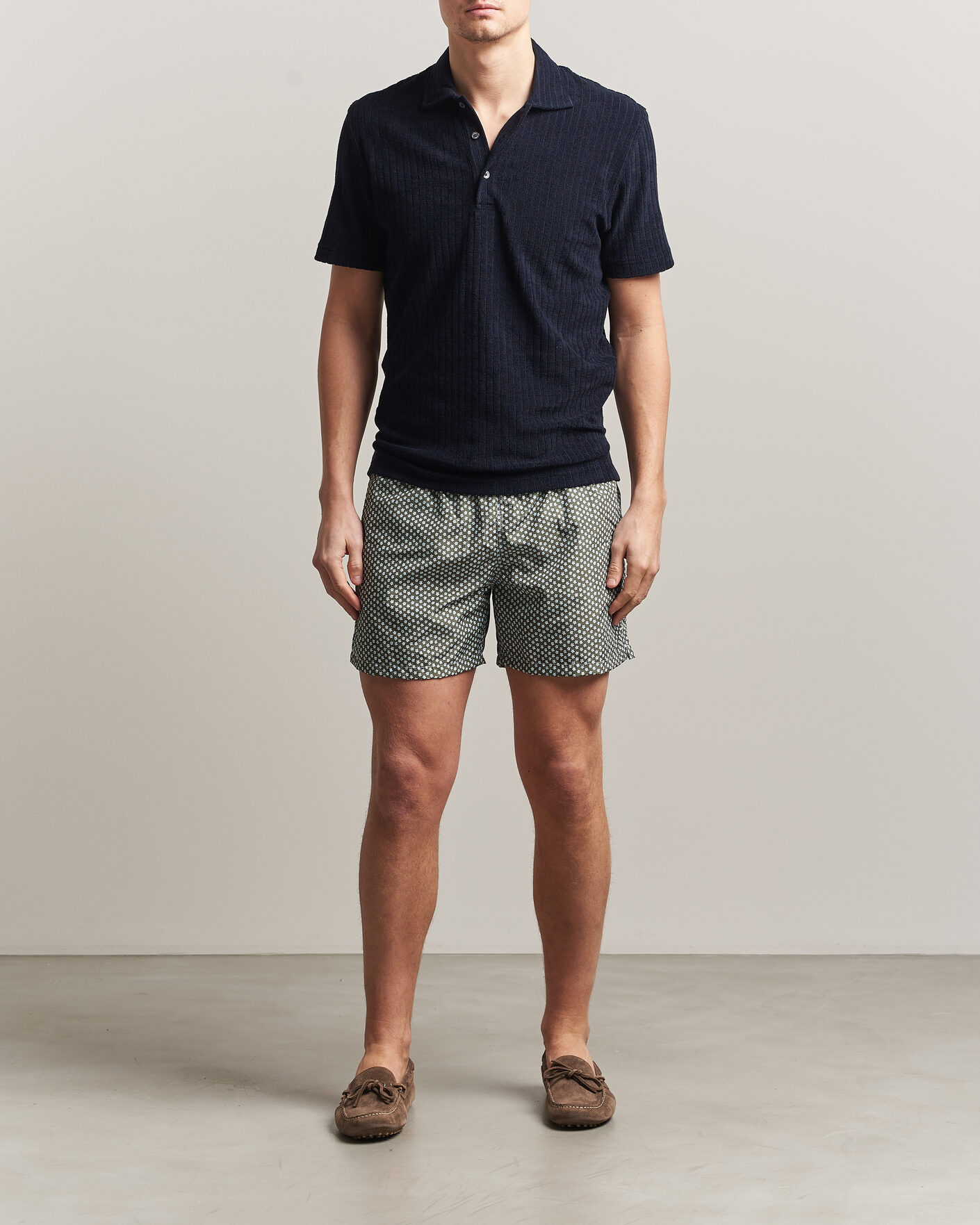 Men | Swimwear | Fedeli | Madeira Swim Trunk Green Flowers