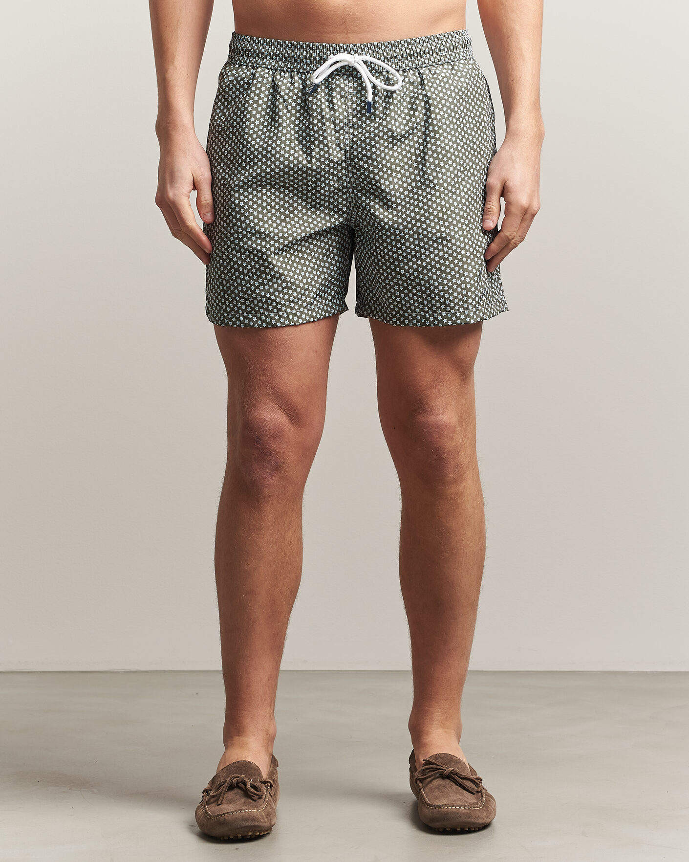Fedeli Madeira Swim Trunk Green Flowers at CareOfCarl.com