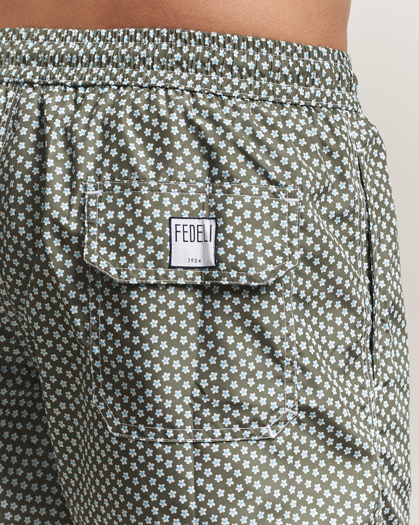 Fedeli Madeira Swim Trunk Green Flowers at CareOfCarl.com
