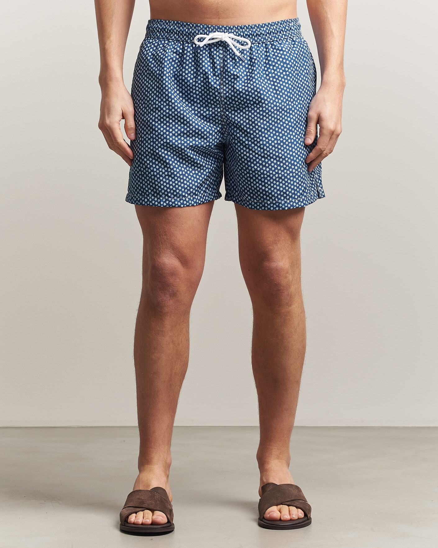 Men | Swimwear | Fedeli | Madeira Swim Trunk Blue Flowers