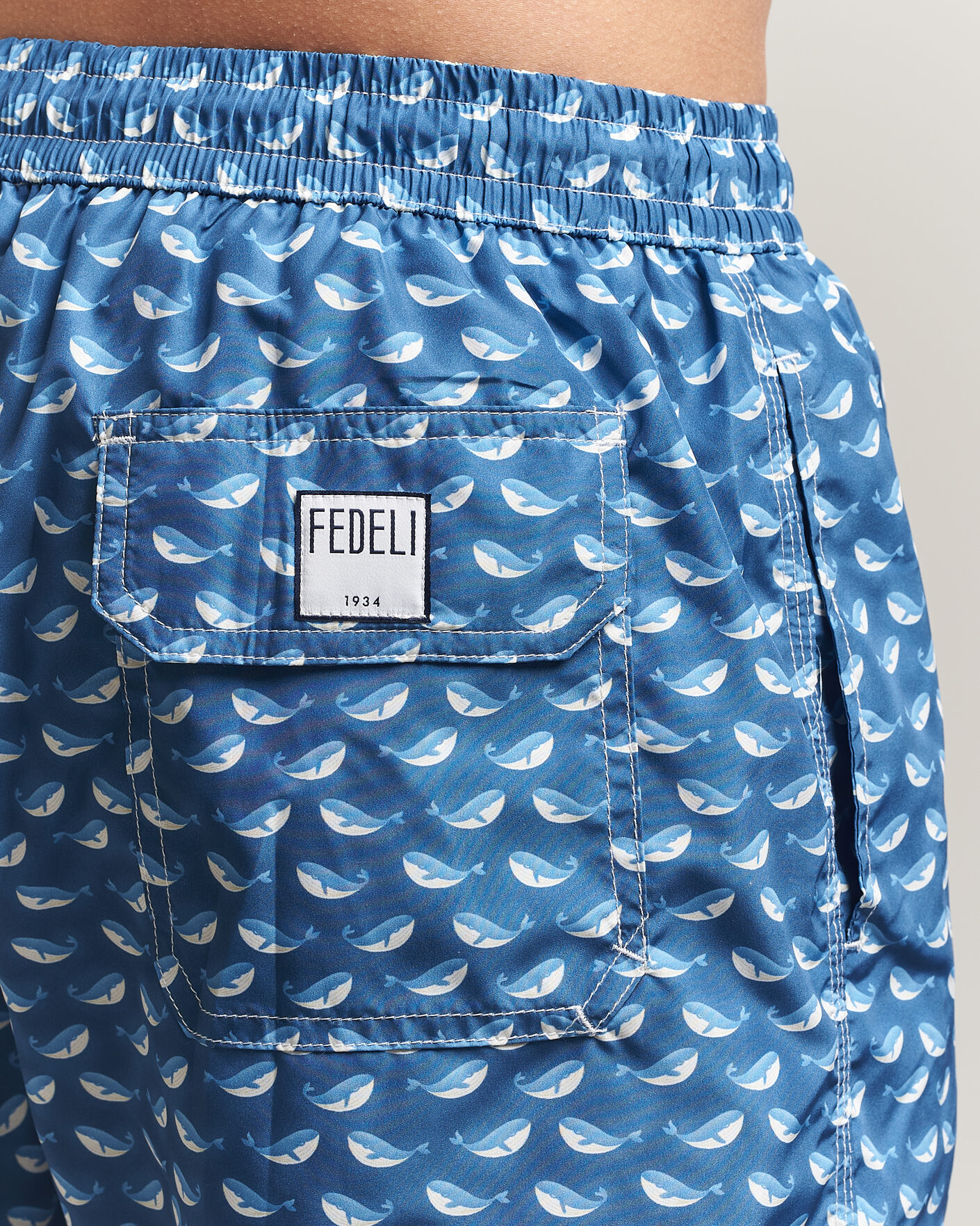 Men | Swimwear | Fedeli | Madeira Swim Trunk Blue Whales