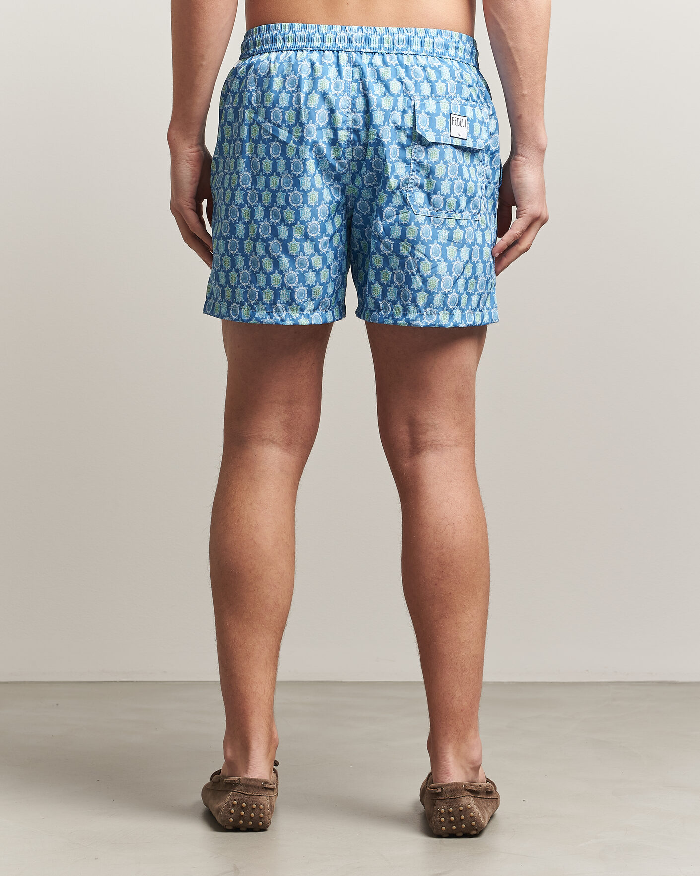Men | Swimwear | Fedeli | Madeira Swim Trunk Blue Turtles