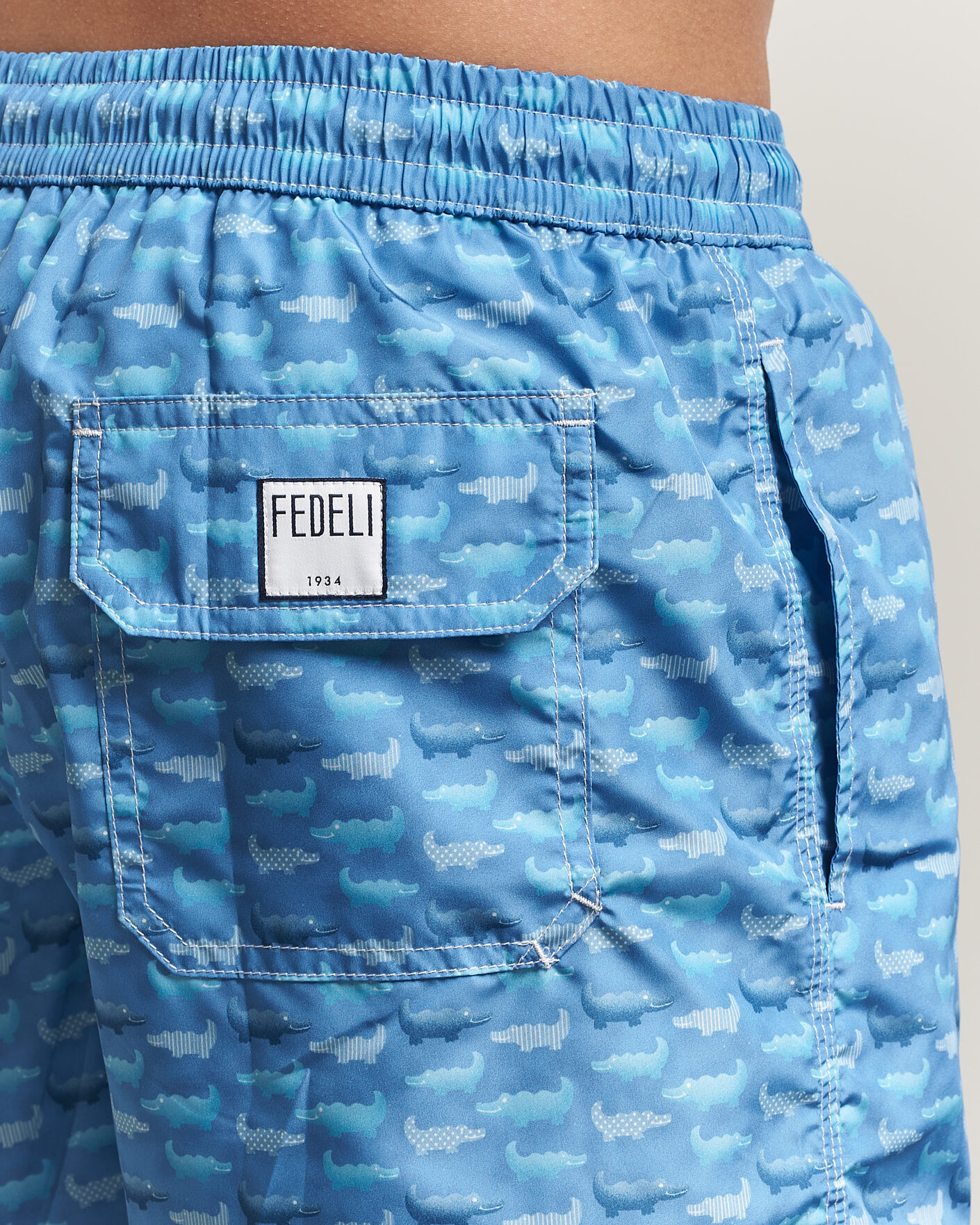 Men | Swimwear | Fedeli | Madeira Swim Trunk Blue Crocs