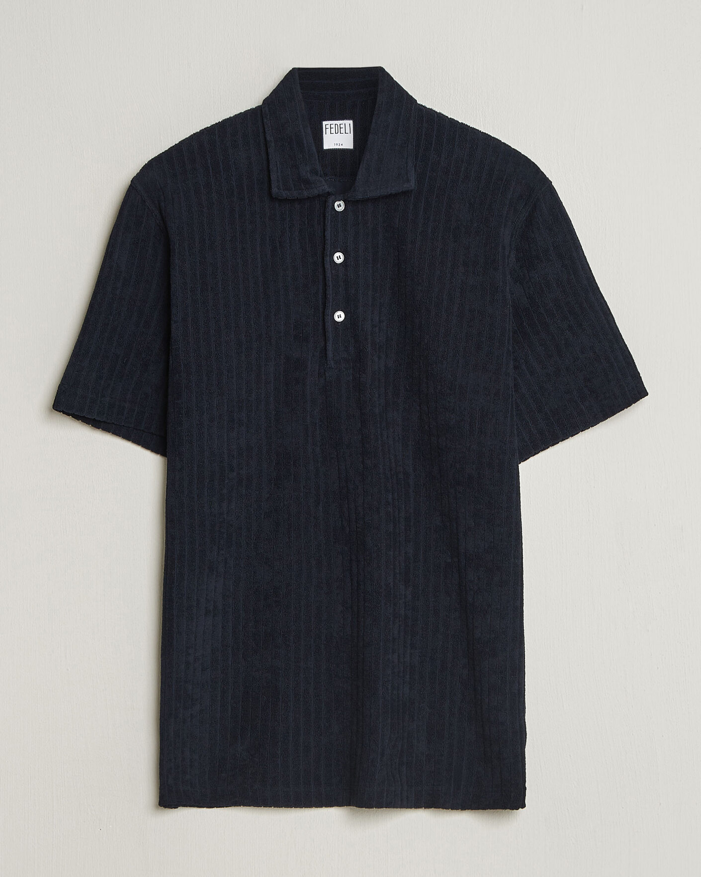 Men | Polo Shirts | Fedeli | Rib Terry Polo Navy