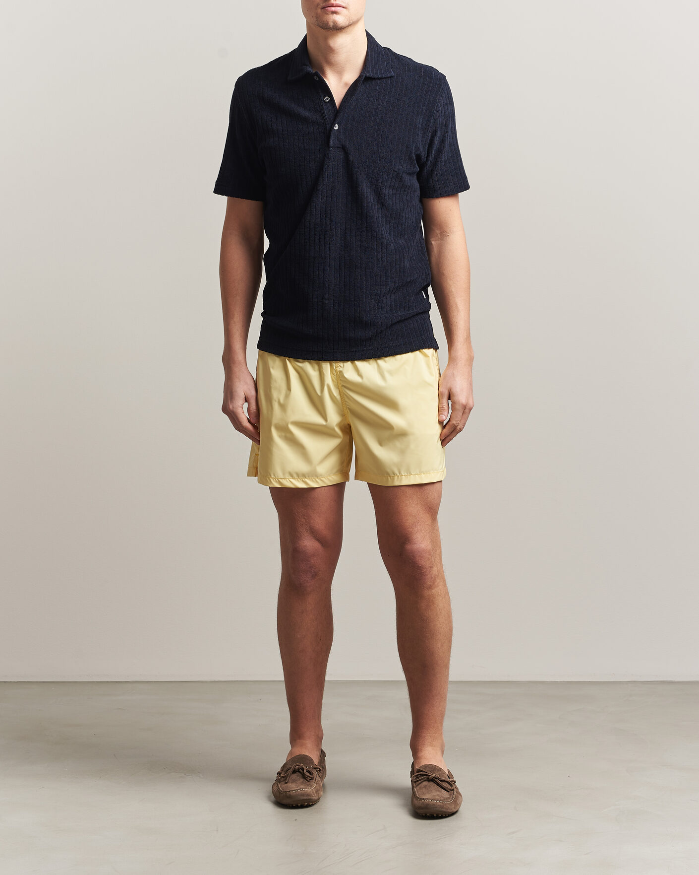 Men | Polo Shirts | Fedeli | Rib Terry Polo Navy