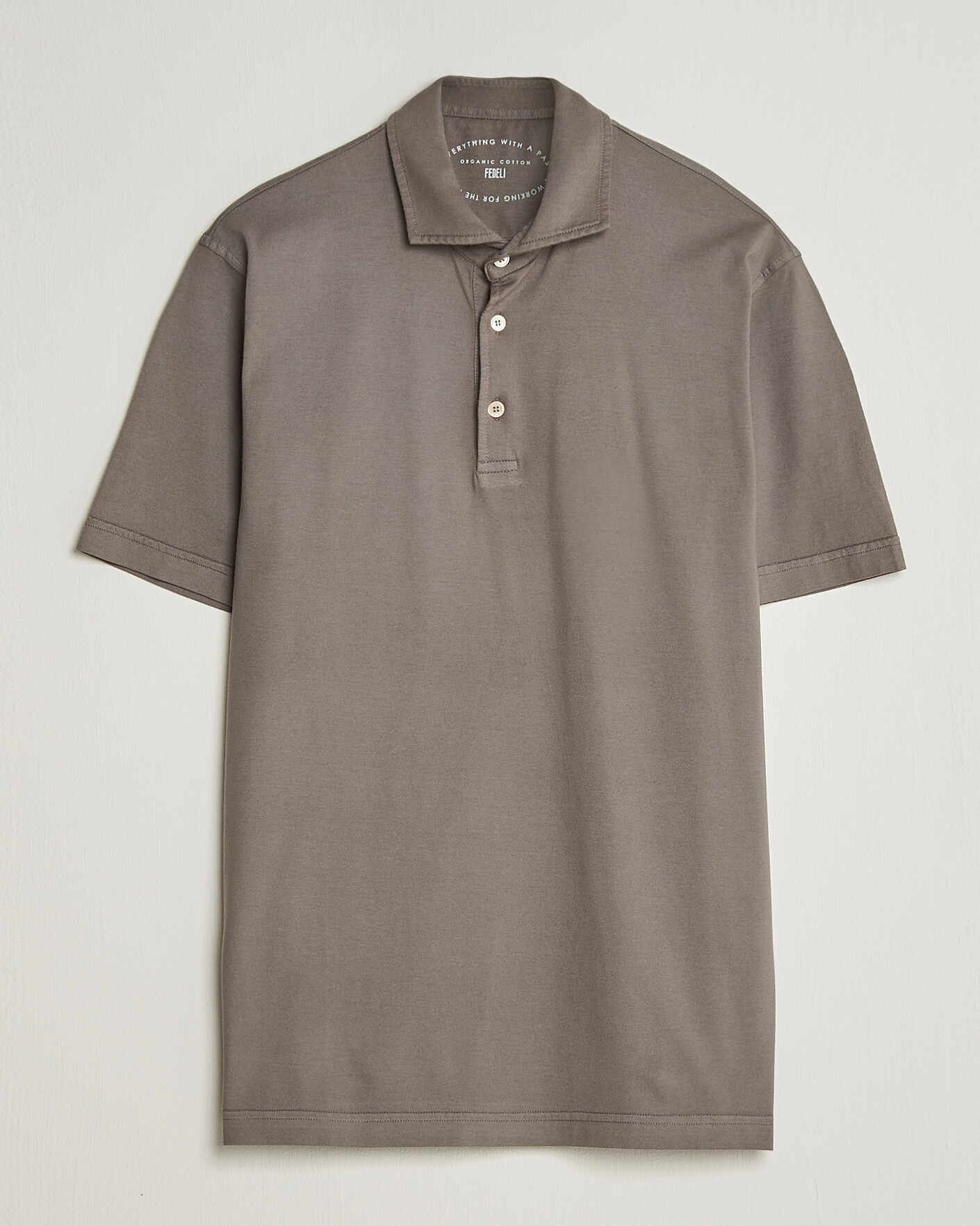 Men | Polo Shirts | Fedeli | Zero Organic Cotton Polo Taupe
