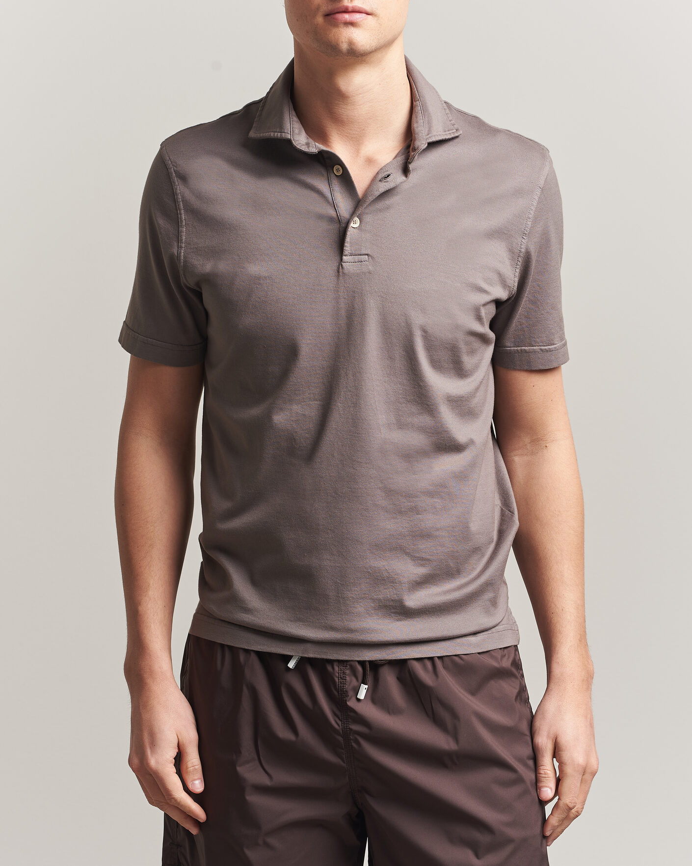 Men | Polo Shirts | Fedeli | Zero Organic Cotton Polo Taupe