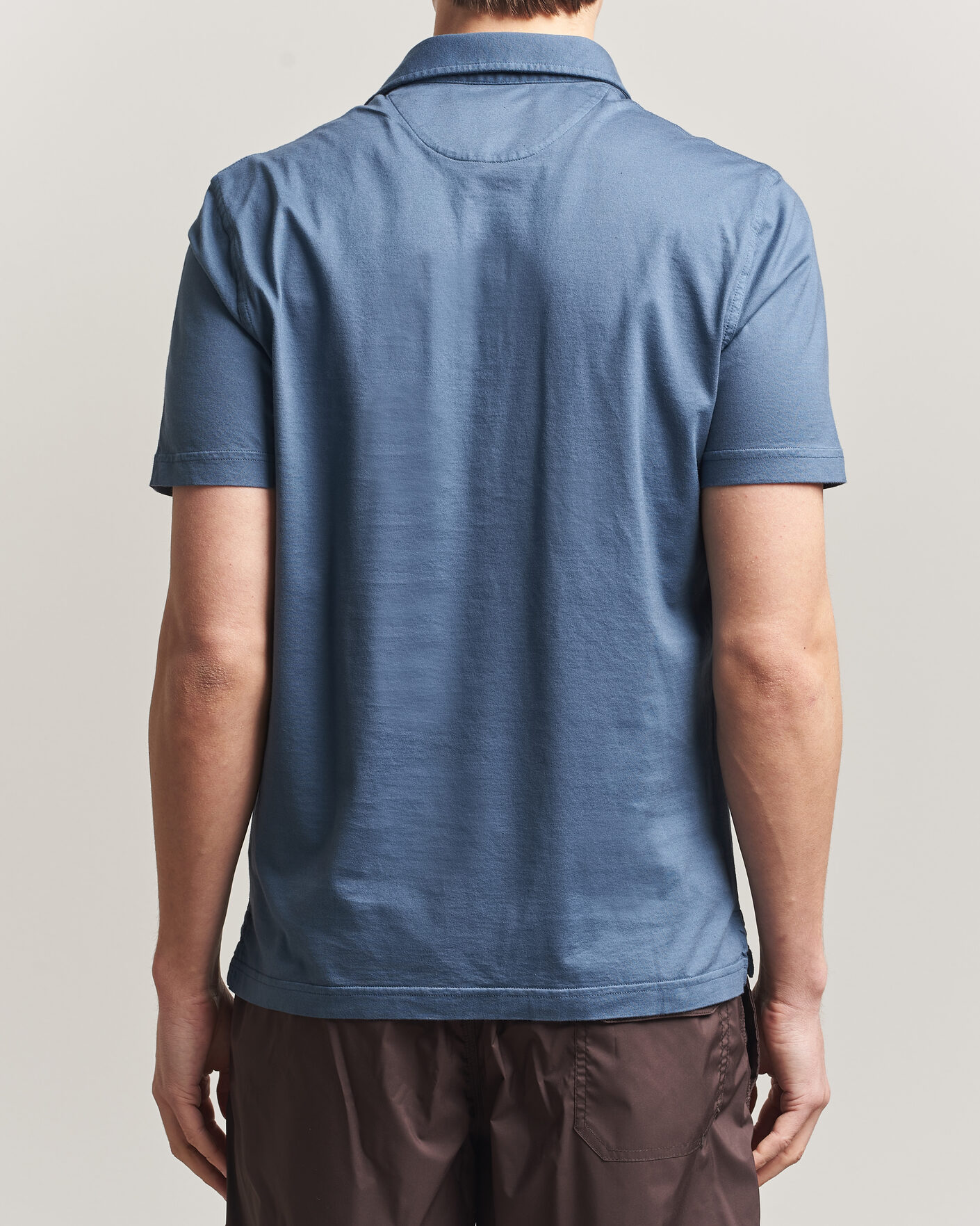 Men | Polo Shirts | Fedeli | Zero Organic Cotton Polo Steel Blue
