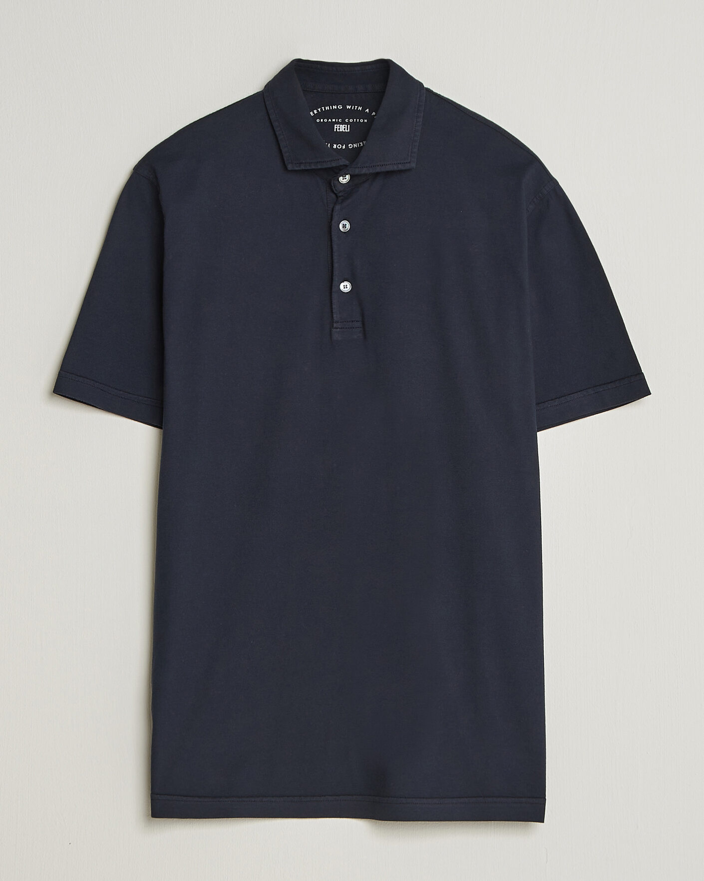 Men | Polo Shirts | Fedeli | Zero Organic Cotton Polo Navy