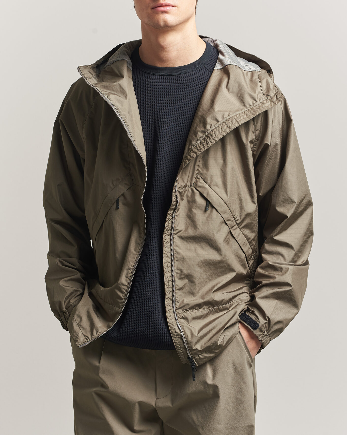 Men | Coats & Jackets | Goldwin | Rip Stop Hooded Jacket Sand