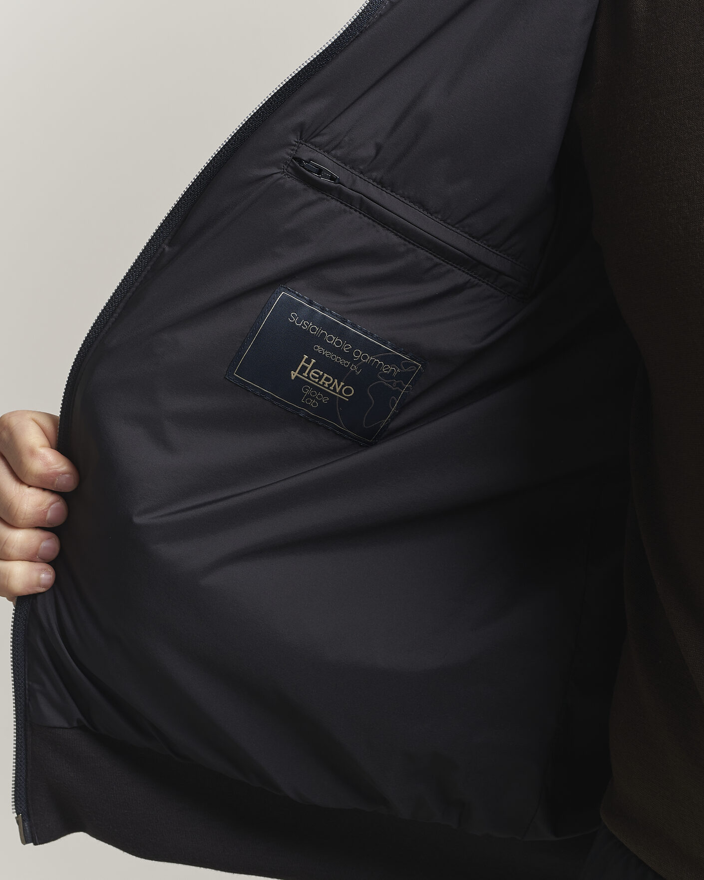 Men | Coats & Jackets | Herno | Hooded Hybrid Jacket Navy