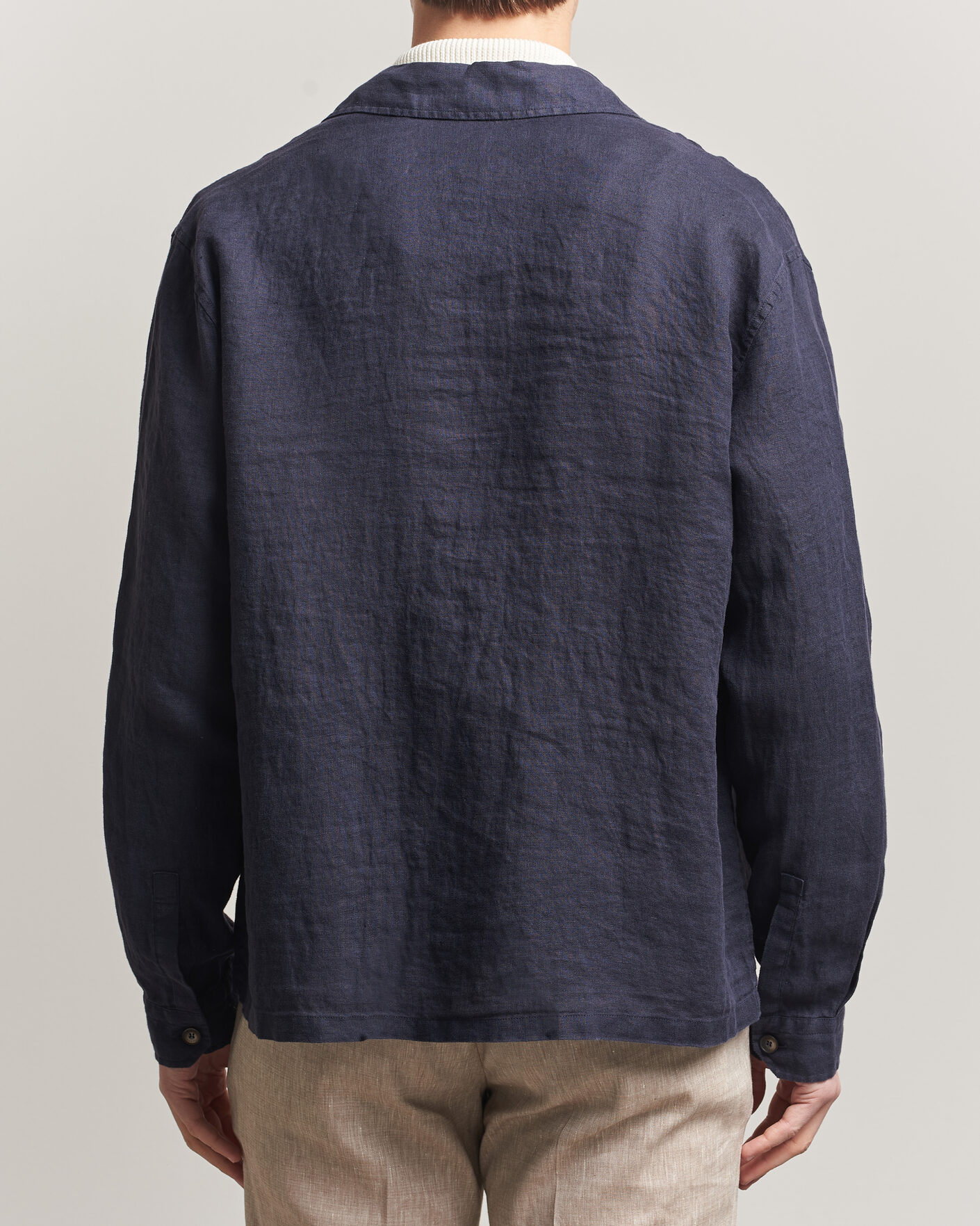 Men | Coats & Jackets | Herno | Linen Safari Jacket Navy