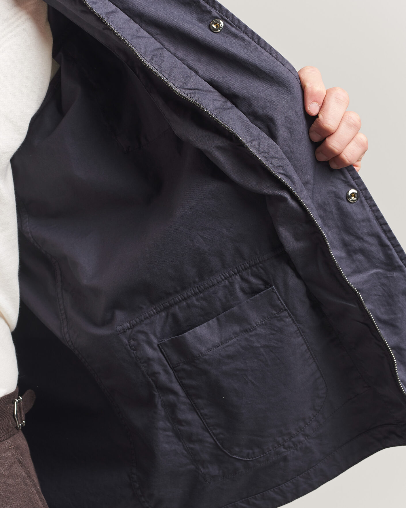 Men | Coats & Jackets | Herno | Washed Cotton Field Jacket Navy