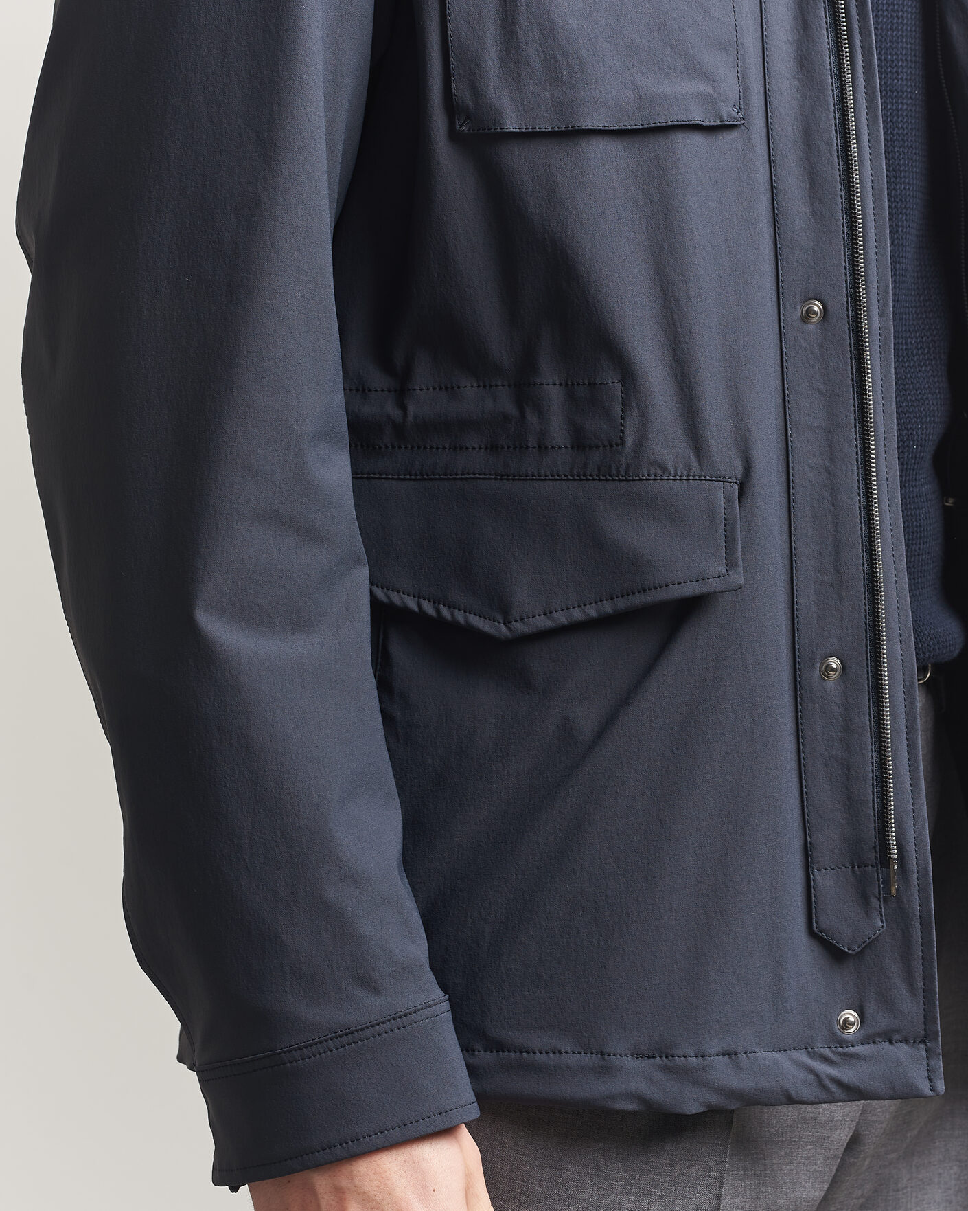 Men | Coats & Jackets | Herno | Soft Nylon Field Jacket Navy